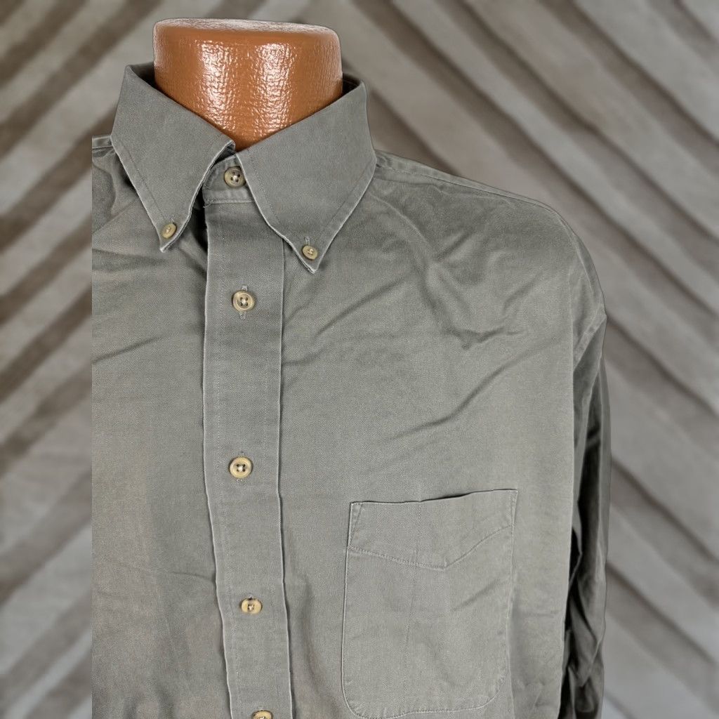 Roundtree & Yorke VINTAGE Roundtree & Yorke Shirt Men Large Beige Cotton Twill Button-Up Collared Long Sleeve Casual 90s Preppy Mens Size US L / EU 52-54 / 3 - 1 Thumbnail