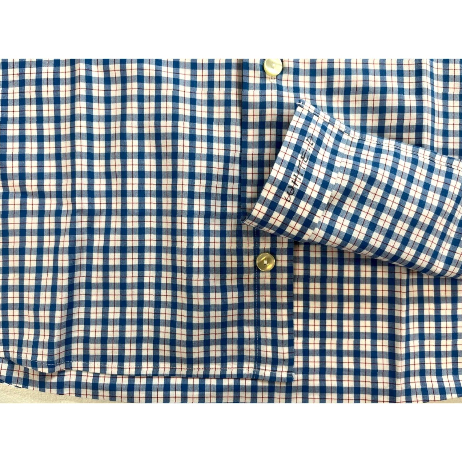 Eton Eton Dress Shirt Slim Check 41/16 Men’s Button-Up Long Sleeve Multicolor, Navy/White, Size 41/16, Regular, Men's Shirt Size 42R - 5 Thumbnail