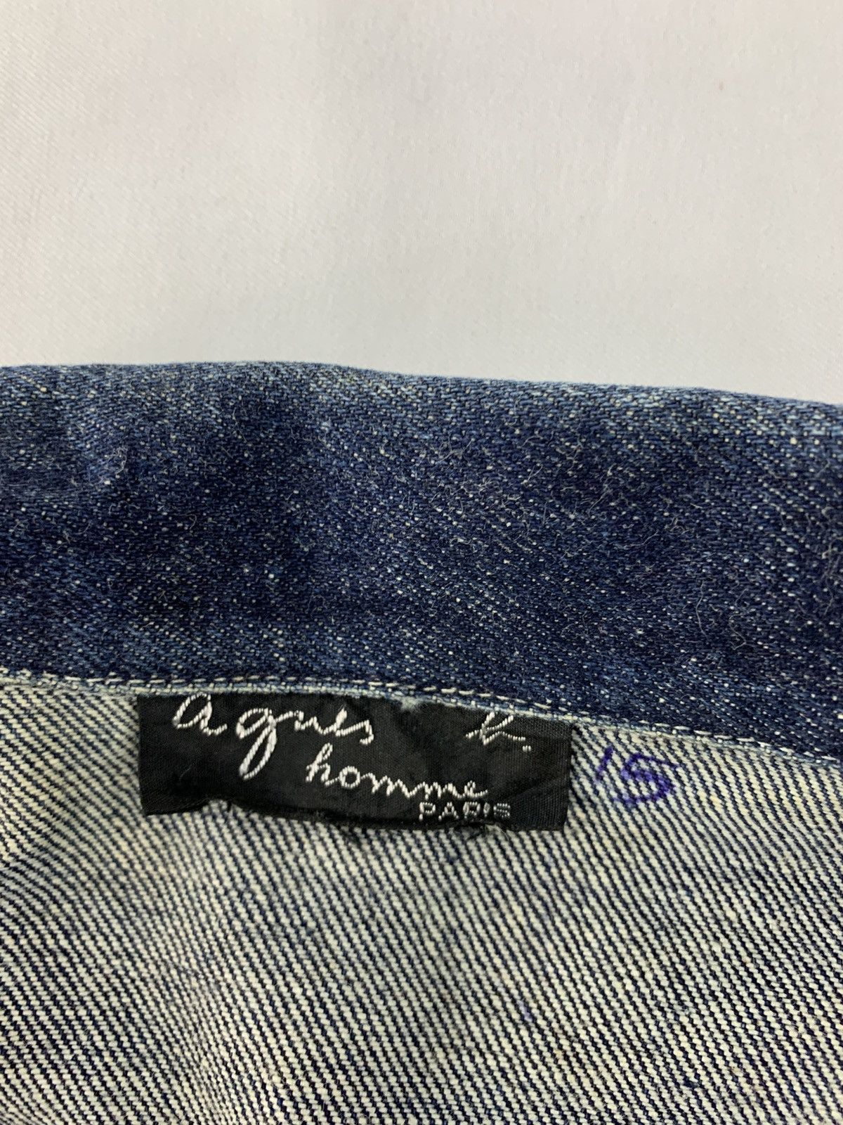 agnes b. 90s Agnes B Homme Type 2 Blue Indigo Trucker Western Jacket Size US S / EU 44-46 / 1 - 9 Thumbnail