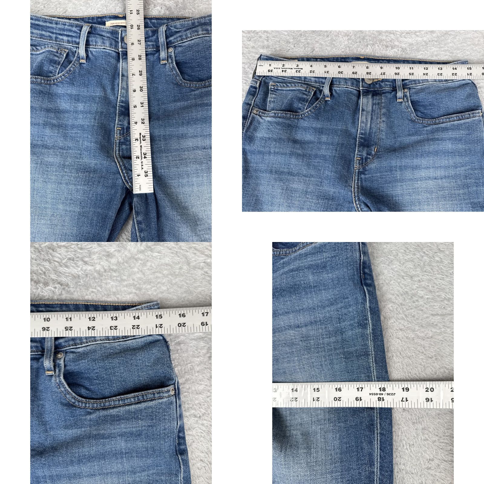 Levi's Levi's 721 High Rise Skinny Jeans Womens 30 Blue Distressed Denim Size 30" / US 8 / IT 44 - 9 Thumbnail