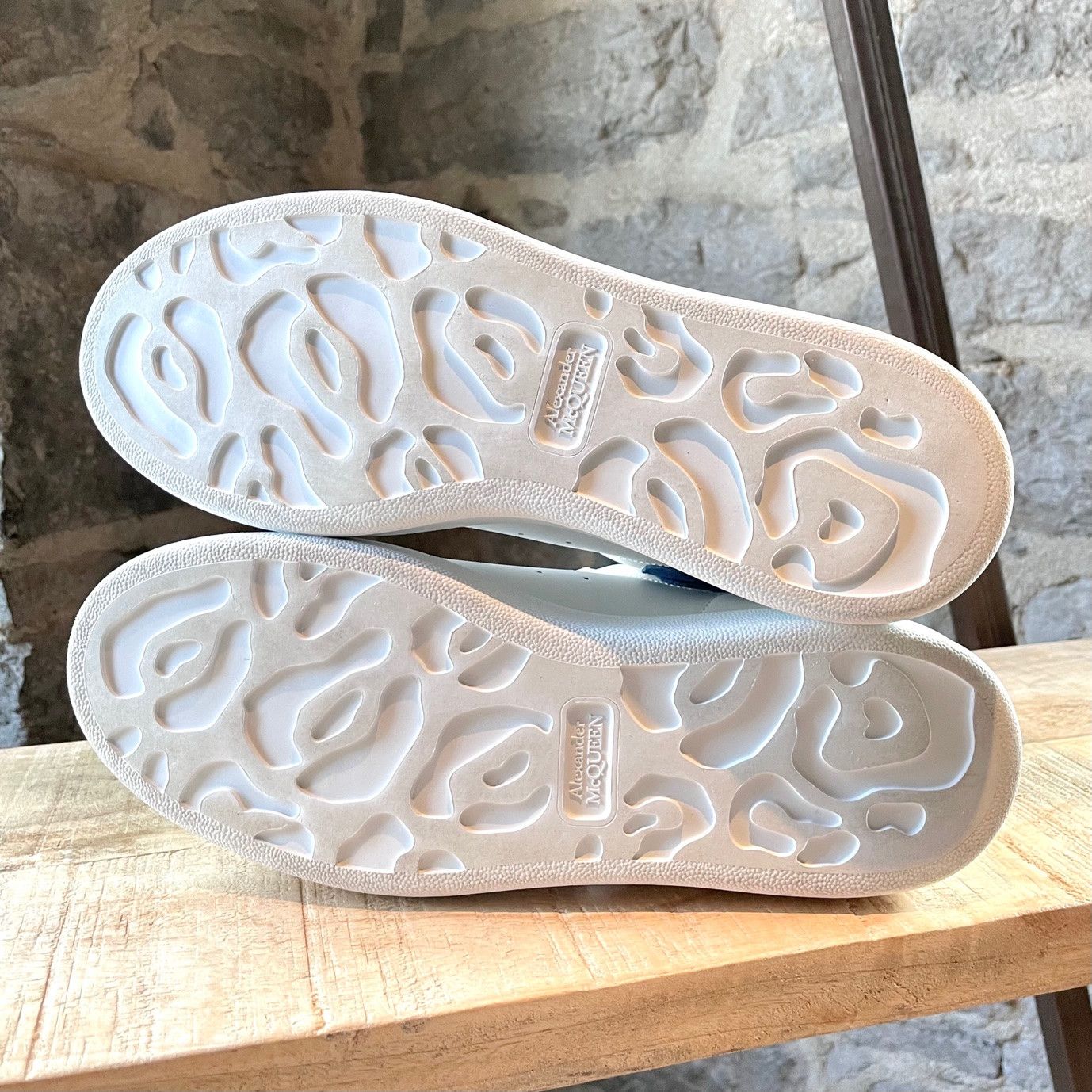 Alexander McQueen Alexander McQueen White Leather Blue Suede Sneakers Size US 9.5 / IT 39.5 - 10 Thumbnail