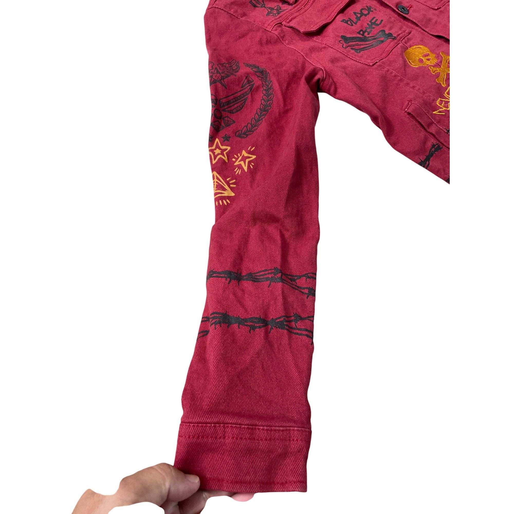 Other Black Pike Womens Red Denim embroided graphic jacket size M Size M / US 6-8 / IT 42-44 - 6 Thumbnail
