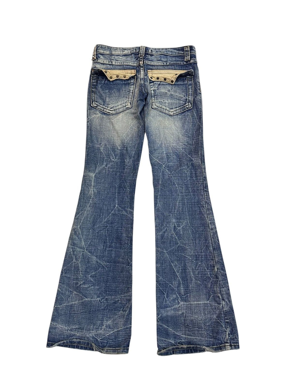 Tornado Mart 2000s Distressed Cook Studded Flare Jeans Y2K Goa Lgb Style Size US 30 / EU 46 - 2 Thumbnail