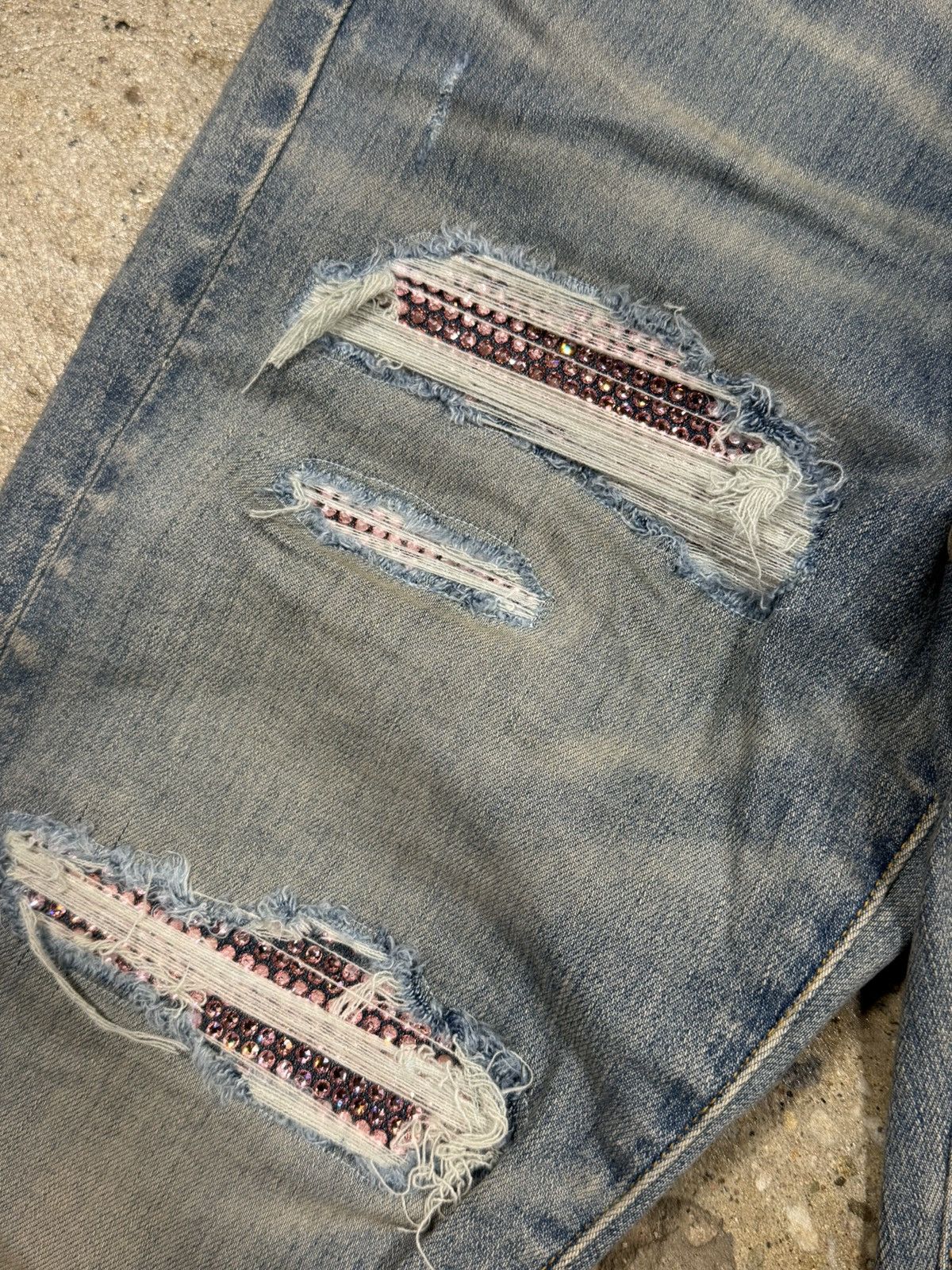 Amiri Amiri Crystal Thrasher Clay Indigo Jeans NEW 2800$ Size US 33 - 4 Thumbnail