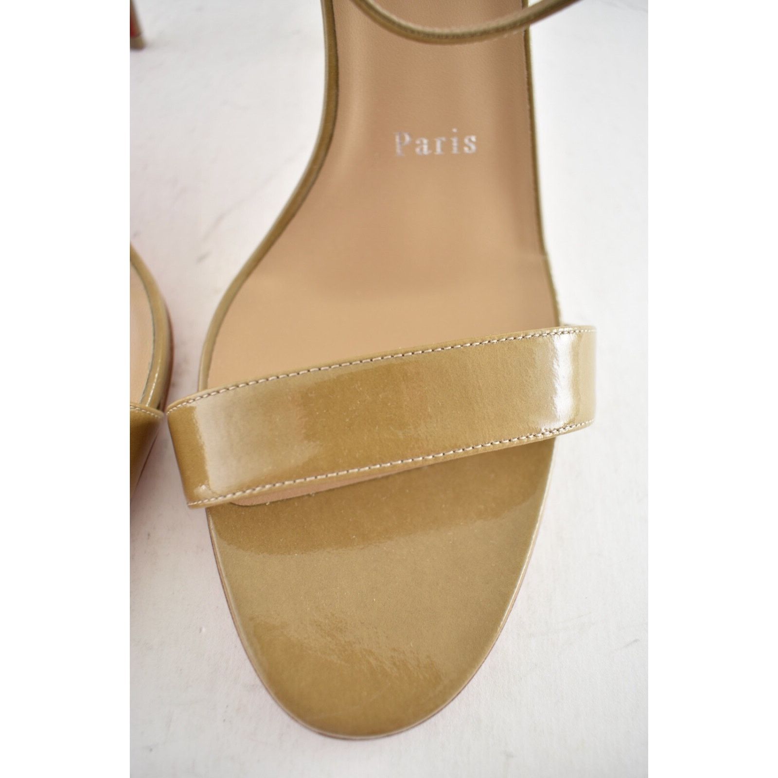 Christian Louboutin Christian Louboutin Loubigirl 85 Lionne Beige Ankle Strap Size US 7.5 / IT 37.5 - 6 Thumbnail