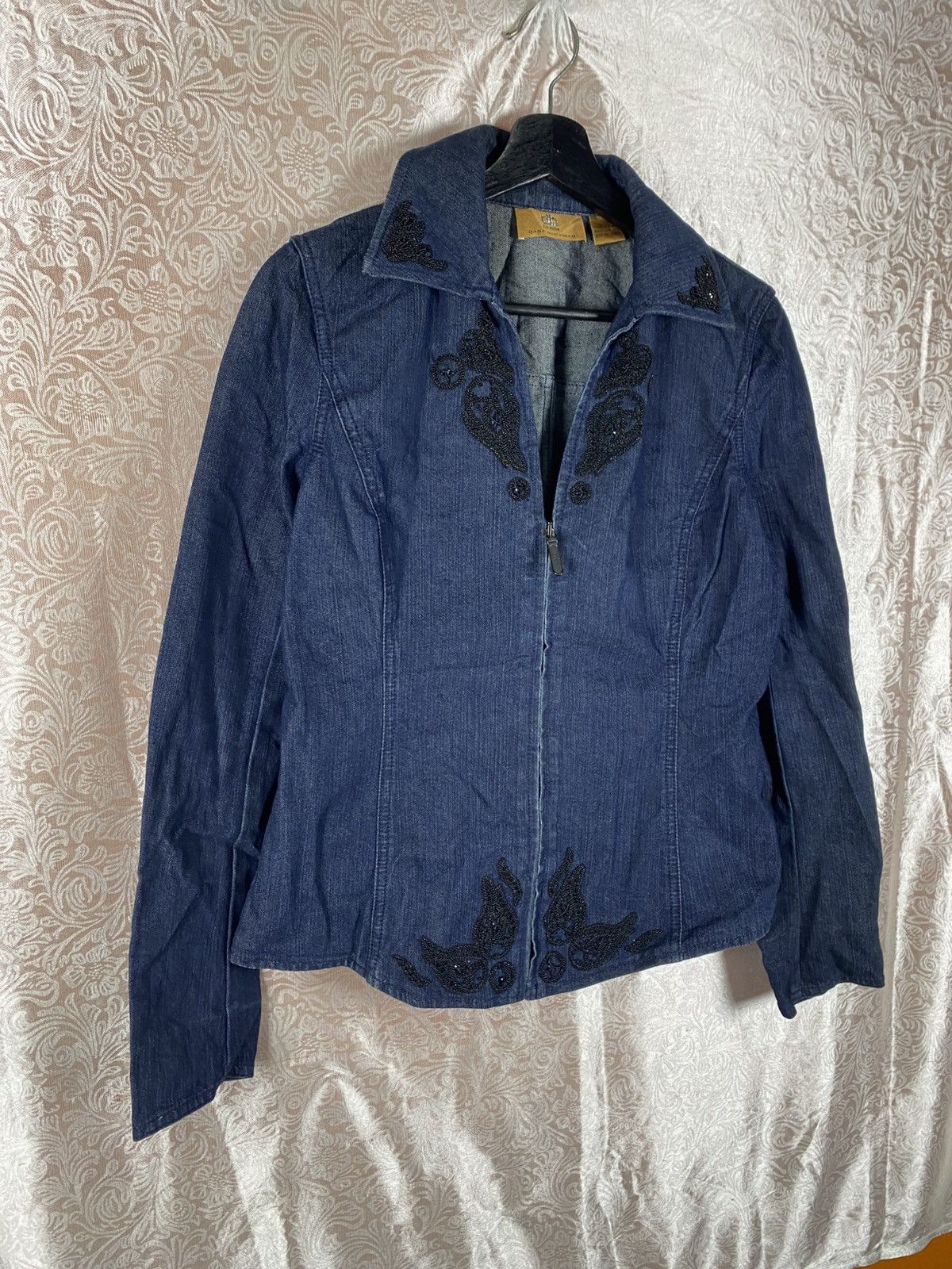 Japanese Brand Dana Buchman Denim Embroidered Jacket Vintage Women Classic Size M / US 6-8 / IT 42-44 - 5 Thumbnail