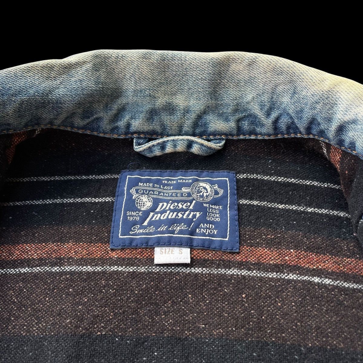 Diesel VINTAGE DIESEL LEATHER PILE BLANKET LINED DENIM JACKET Size US S / EU 44-46 / 1 - 6 Thumbnail