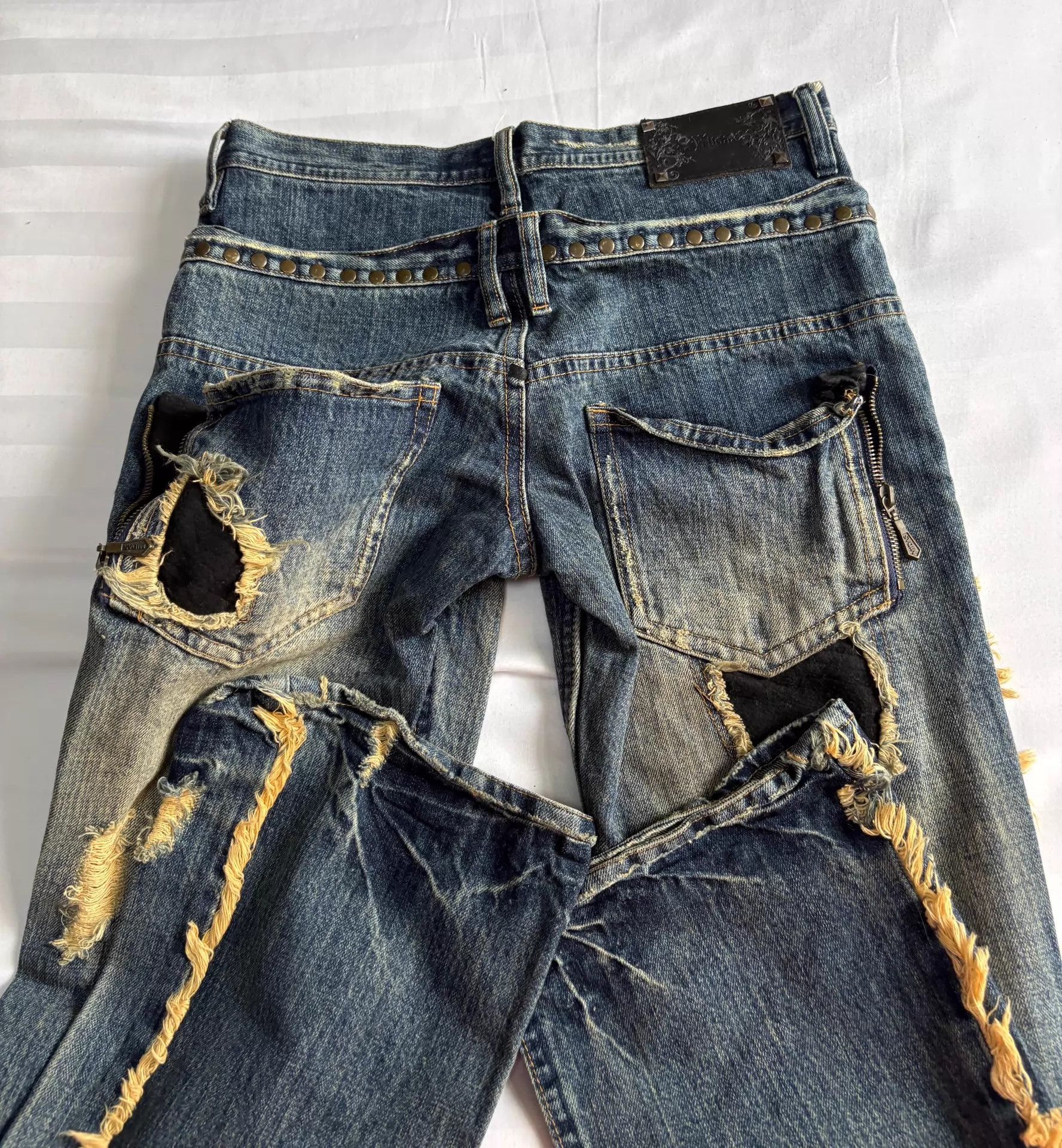 Other Midas Vintage Japanese Double Waist Rivet Fringe Jeans Size US 28 / EU 44 - 8 Thumbnail