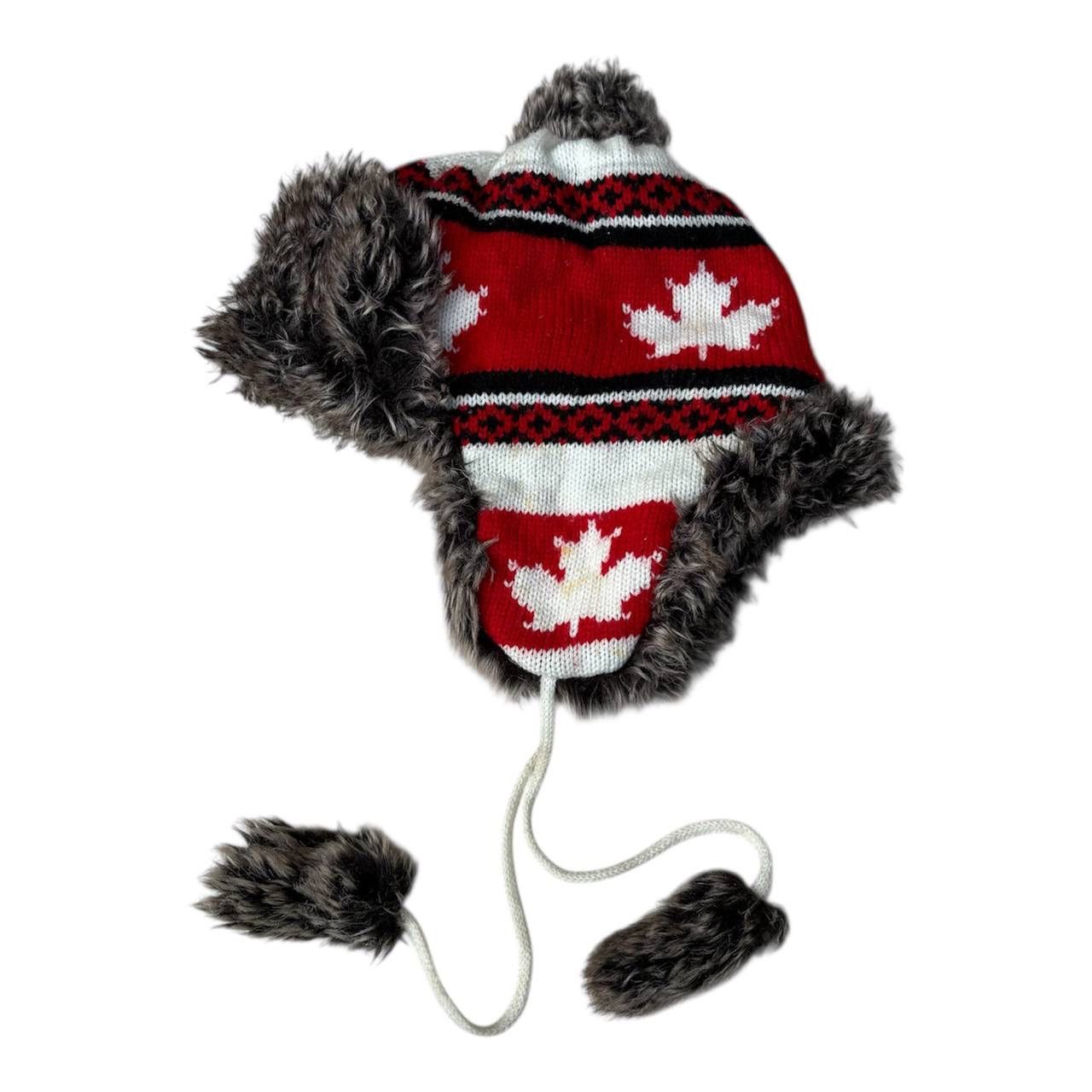 Vintage Trapper Hat Fleece Maple Fair Knit Beanie Hat Earflaps Cat Size ONE SIZE - 1 Thumbnail