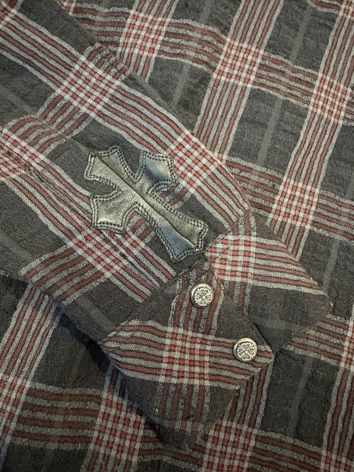 Chrome Hearts Chrome Hearts Plaid Shirt Flannel Button with leather cross Size US S / EU 44-46 / 1 - 11 Thumbnail