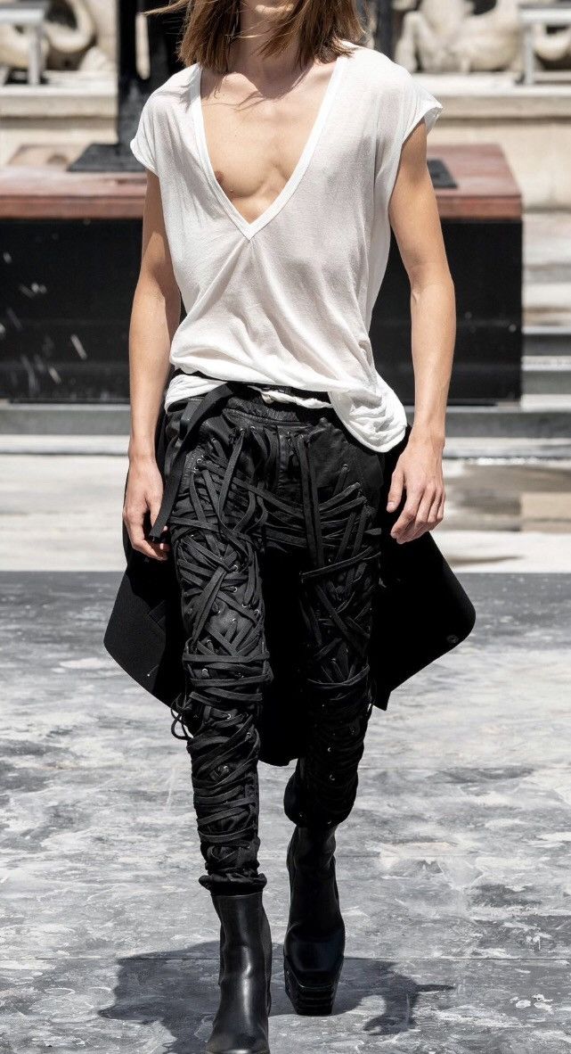 Rick Owens Rick Owens 20SS Tecuatl Runway Megalace Thomas Waxed Pants |  Grailed