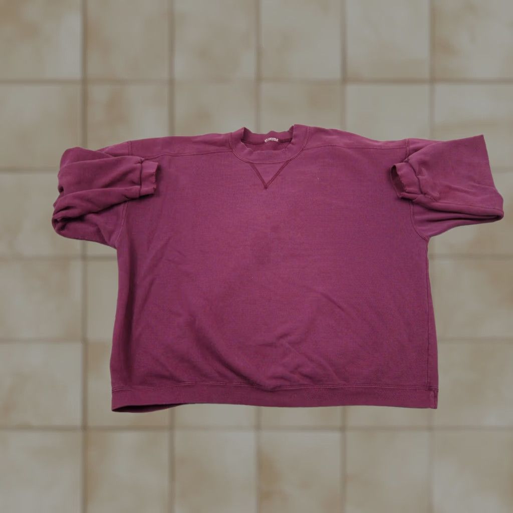Vintage VINTAGE Sweater Womens Large Red Maroon Sweatshirt Fleece Pullover 90s Size L / US 10 / IT 46 - 1 Thumbnail