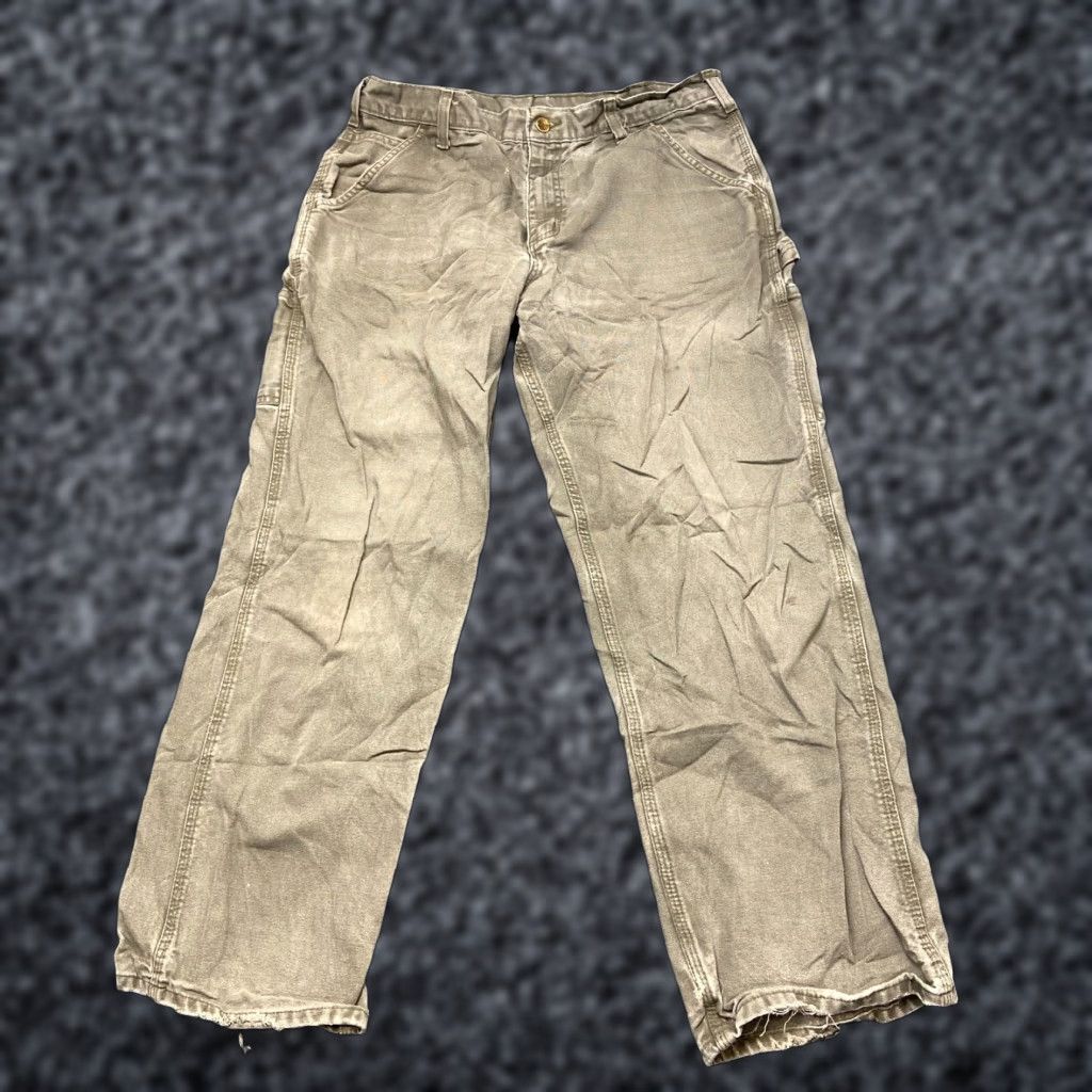Carhartt Carhartt Mens 34x30 Green Carpenter Pants Straight Leg Outdoor Workwear Flat Front Pants Mens Green Carhartt 34x30 Outdoor Workwear Size US 34 / EU 50 - 1 Thumbnail