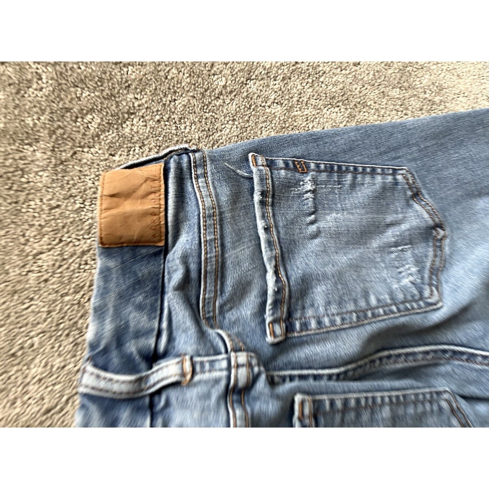 Vintage Aéropostale Jeans 00 Hi Rise Distressed Stretch Denim 5-Pocket Blue Regular Womens Size 24" / US 00 / IT 34 - 3 Thumbnail