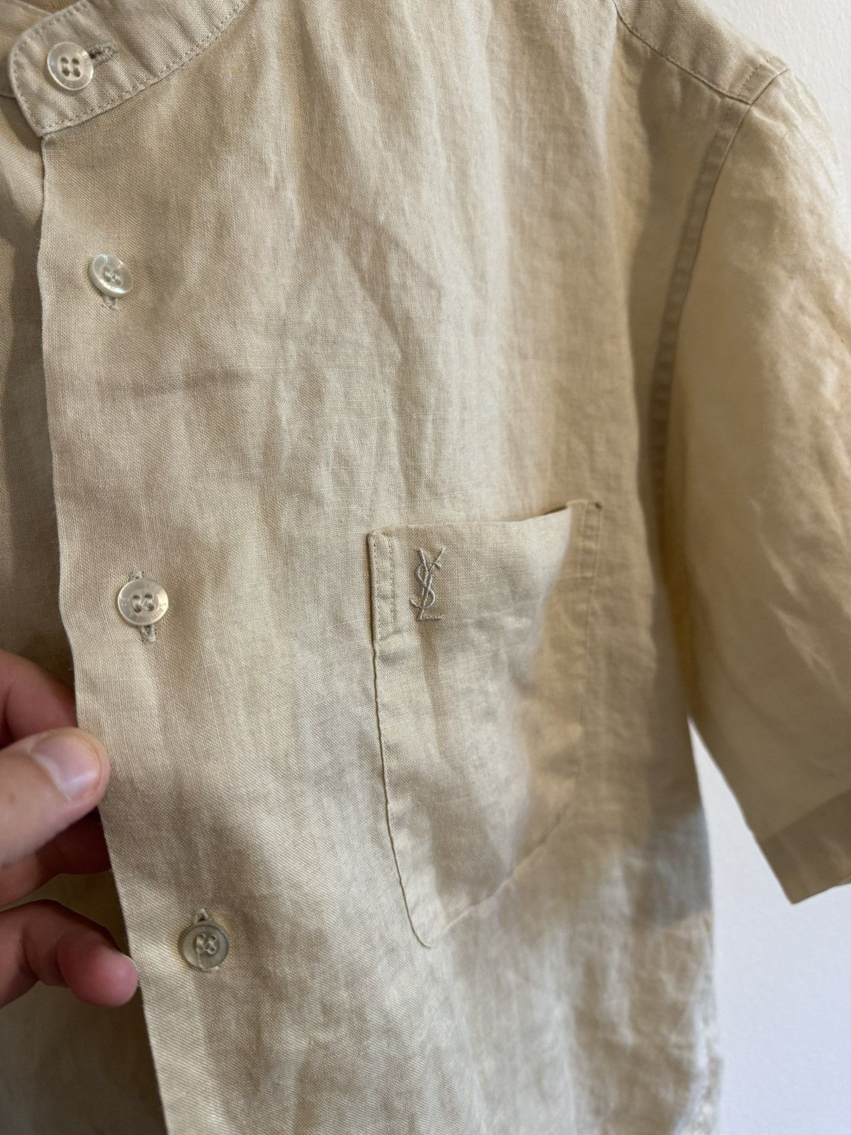 Yves Saint Laurent Yves Saint Laurent Linen Shirt Size US L / EU 52-54 / 3 - 4 Thumbnail