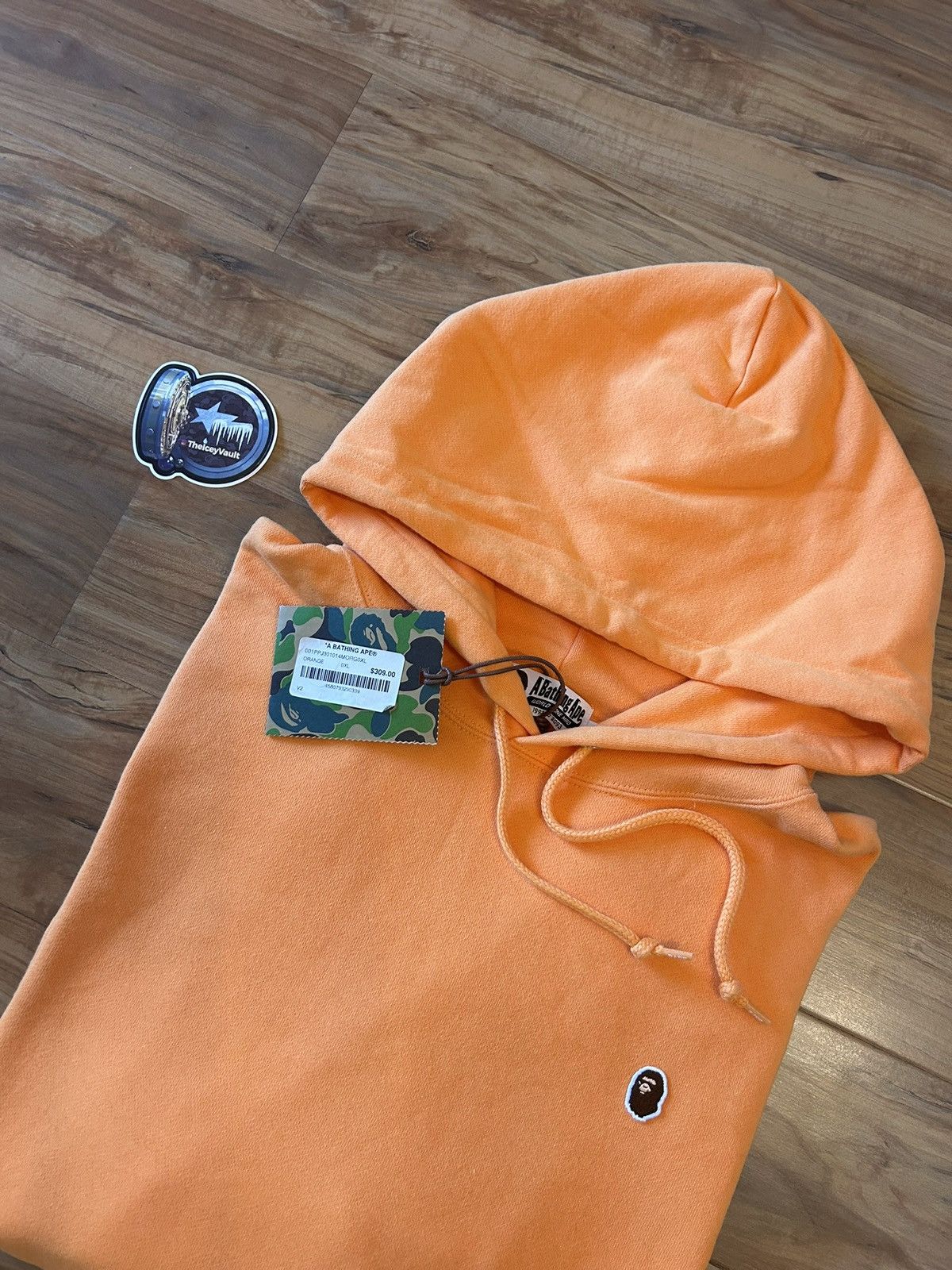 Bape NEW Bape Orange One Point Ape Face Pullover Hoodie Size US XL / EU 56 / 4 - 3 Thumbnail