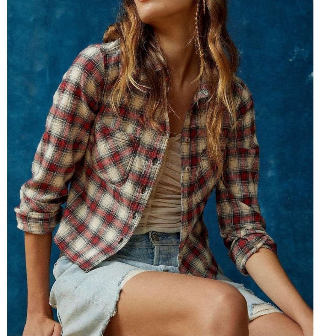 Bdg BDG NWT Ur­ban Out­fit­ters Dako­ta Cropped Flan­nel But­ton-Down Shirt XS Size XS / US 0-2 / IT 36-38 - 1 Thumbnail