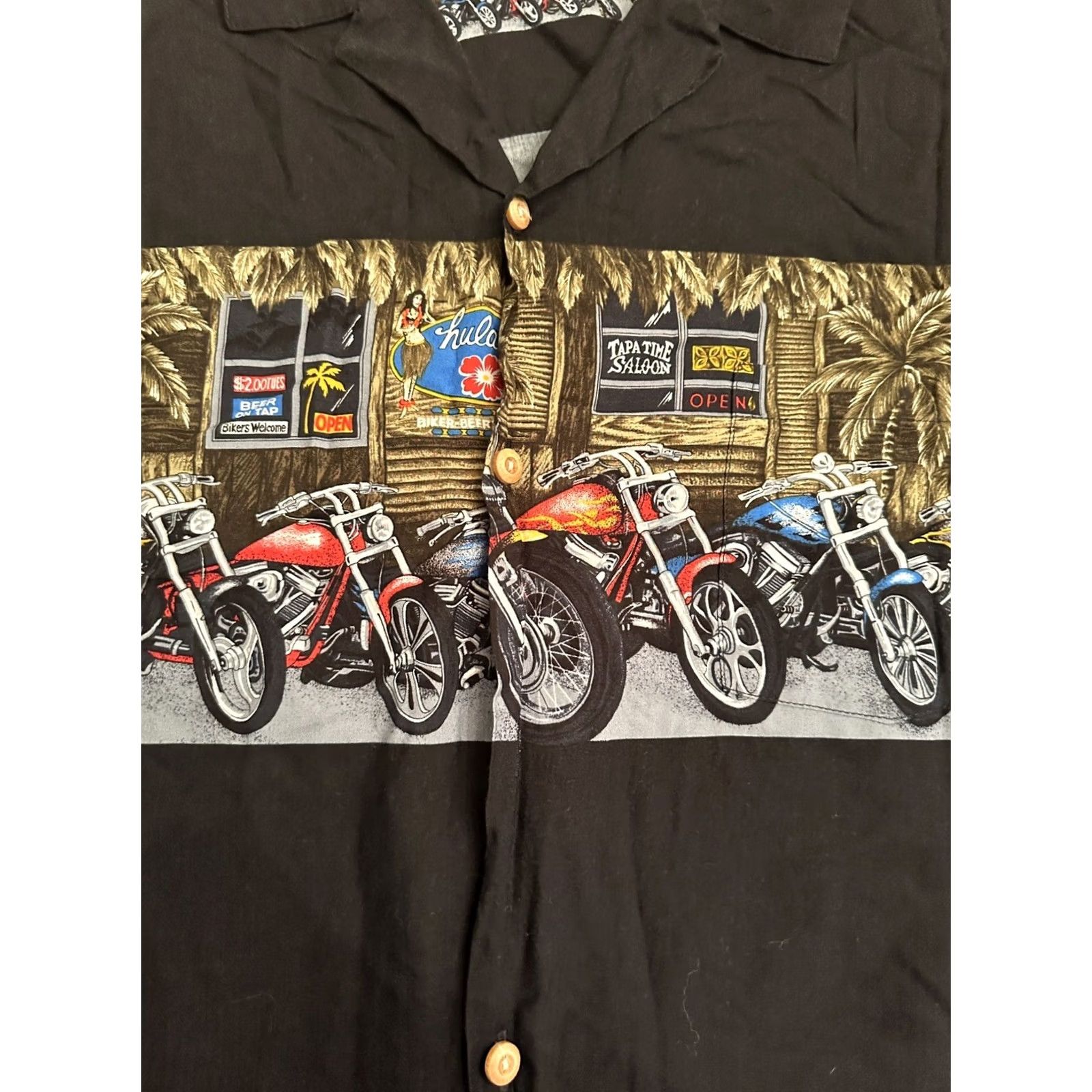 Paradise VINTAGE Hawaiian Paradise Found Men's Shirt 2XL Black Short Sleeve Button-Up Rayon Tiki Bar Hawaiian Read Size US XXL / EU 58 / 5 - 2 Thumbnail