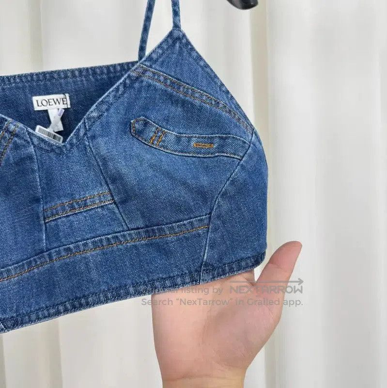 Loewe Loewe Summer Denim Blue Logo Cropped Top . Size S / US 4 / IT 40 - 4 Thumbnail