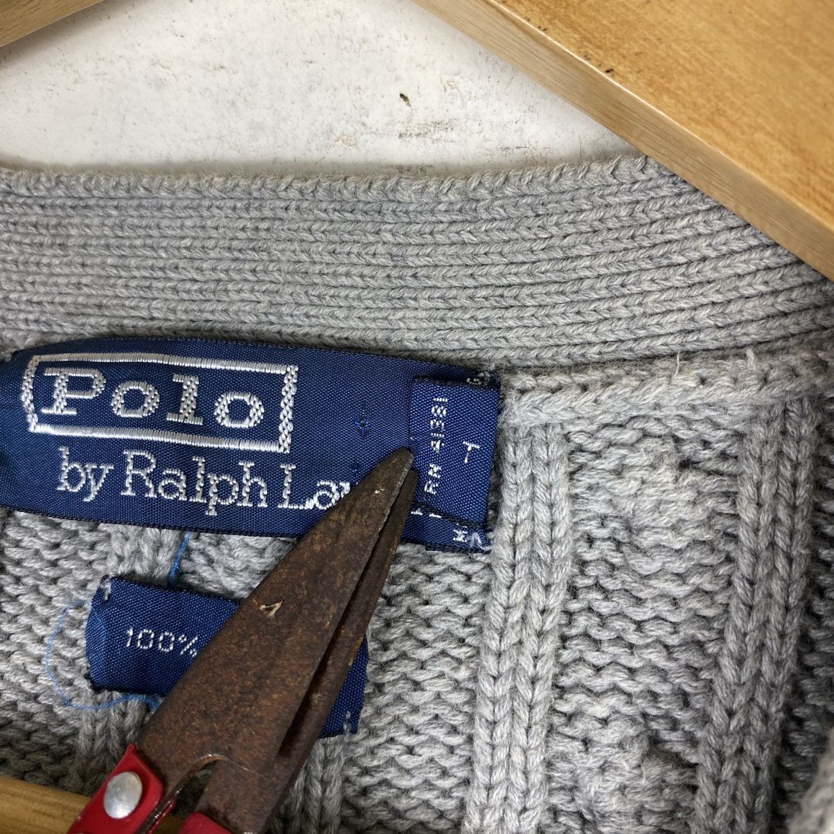 Polo Ralph Lauren × Vintage 💥 VTG POLO RALPH LAUREN CABLE KNIT CARDIGAN SWEATER Size US XL / EU 56 / 4 - 9 Thumbnail