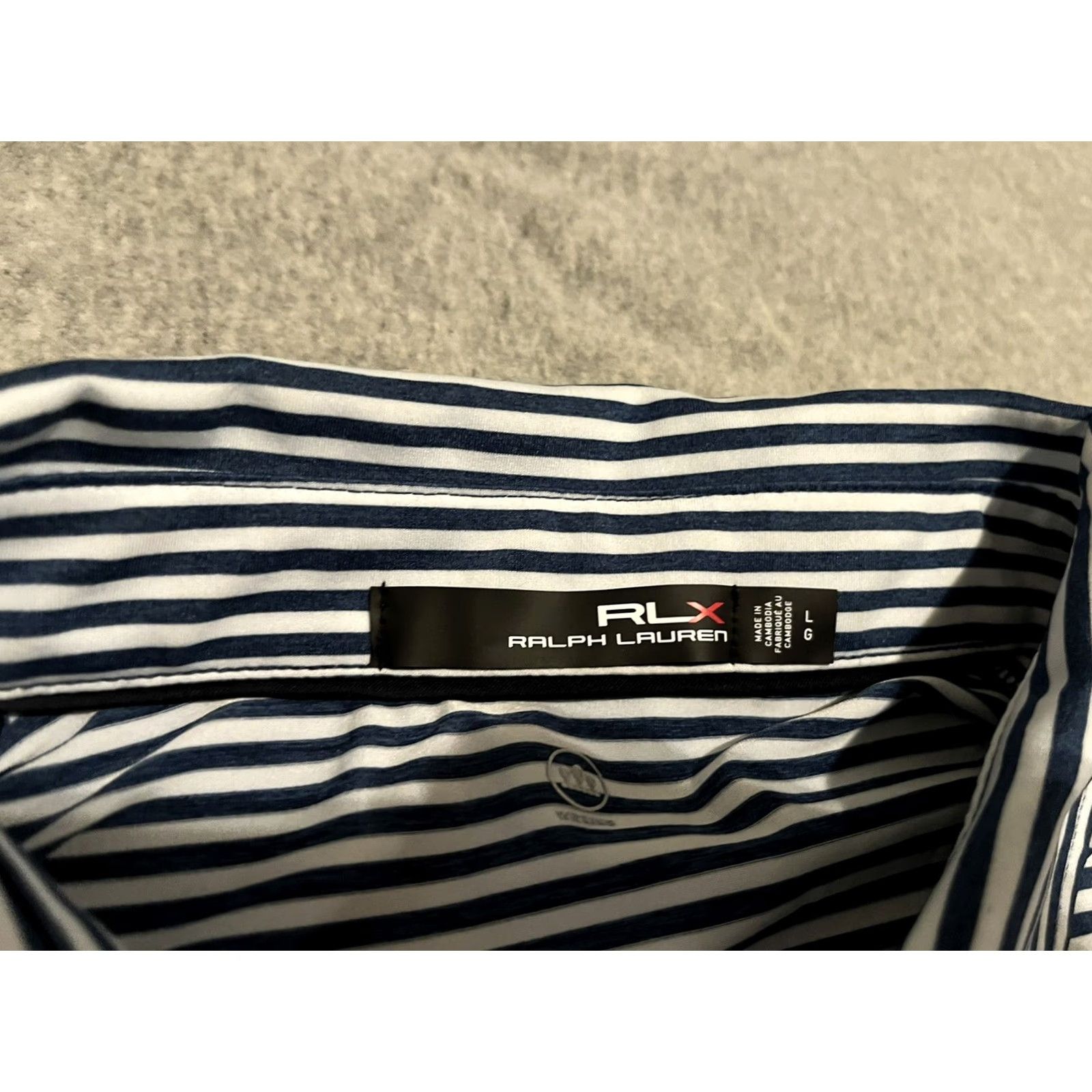Ralph Lauren Ralph Lauren Polo Golf Shirt Mens Large Blue Striped Short Sleeve Polo Shirt Pebble Beach RLX Size US L / EU 52-54 / 3 - 4 Thumbnail