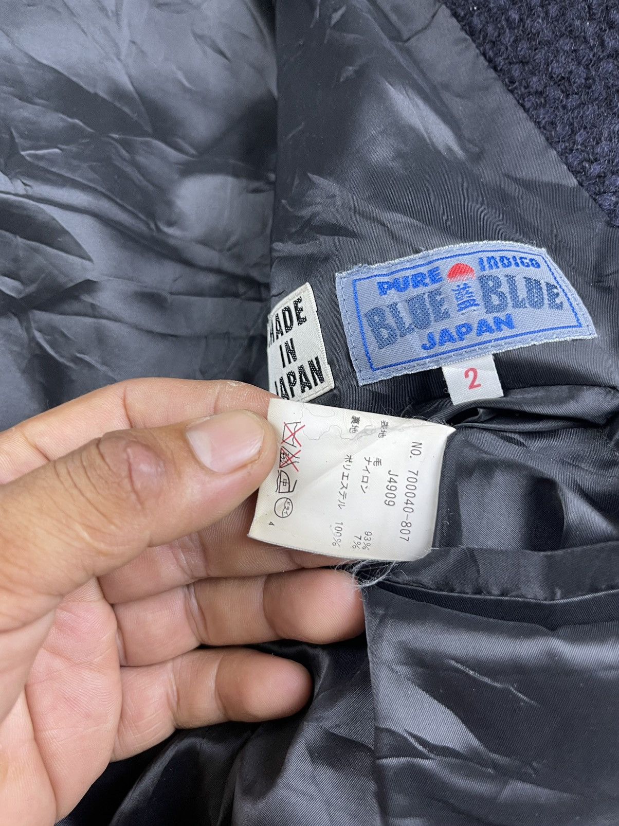 Blue Blue Japan × Indigo × Vintage Vtg BLUE BLUE JAPAN ARIGATO Pure Indigo Knit Button Jacket Size US M / EU 48-50 / 2 - 10 Thumbnail