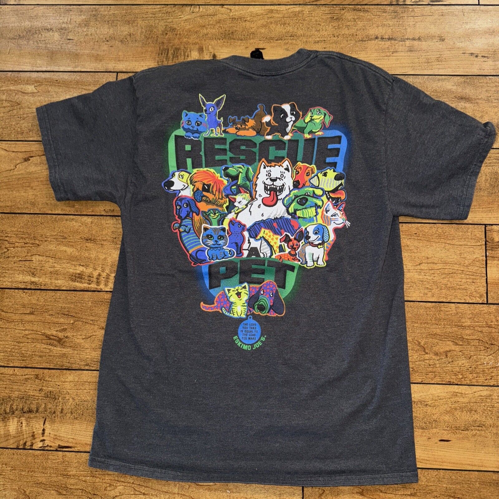 Band Tees × Japanese Brand × Vintage Eskimo Joes Rescue Pet T-Shirt Gray M 18x27 Animals Size US M / EU 48-50 / 2 - 1 Thumbnail