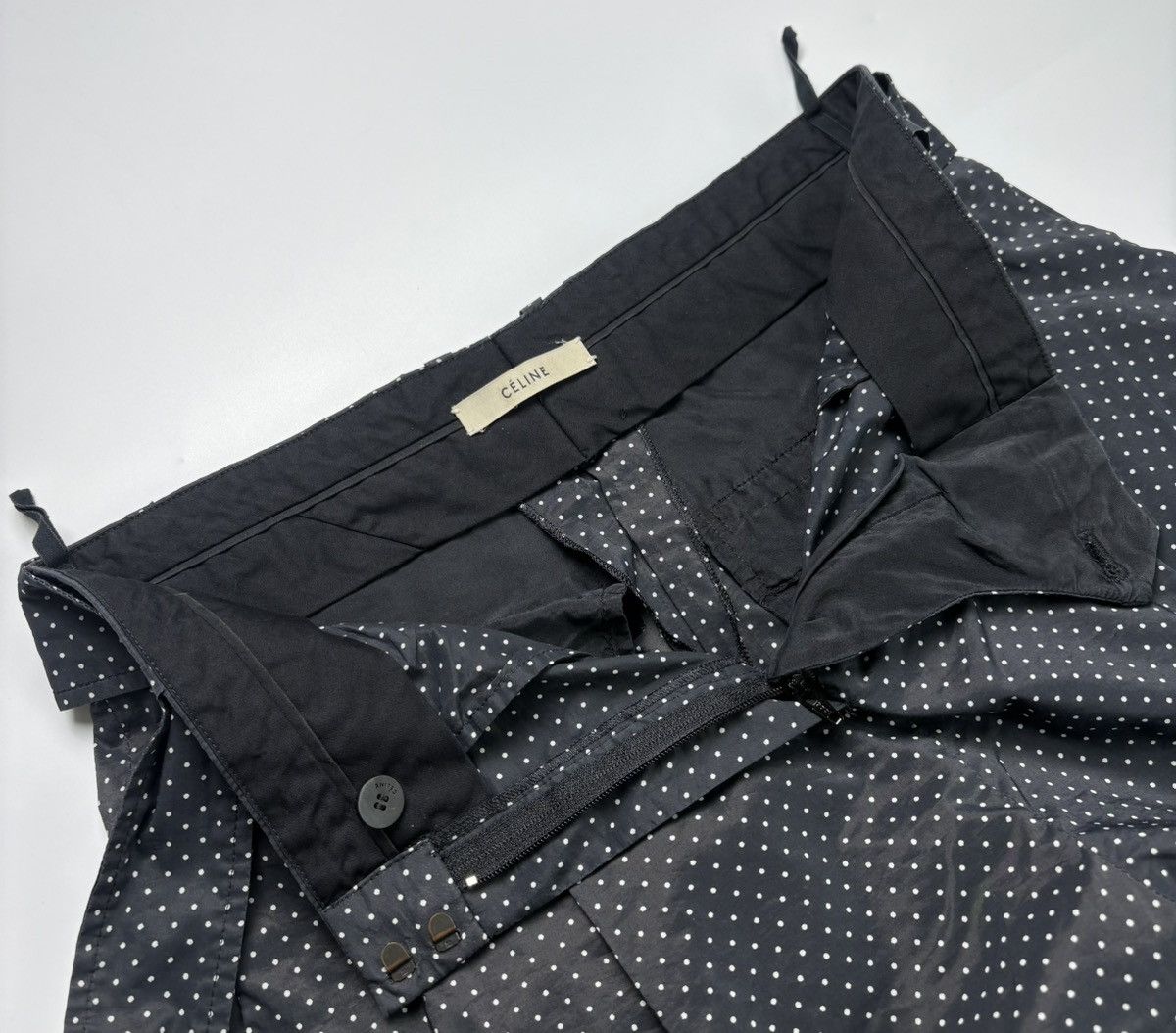 Celine Celine Phoebe Philo Polka Lightweight Belted Trousers Size 26" / US 2 / IT 38 - 4 Thumbnail