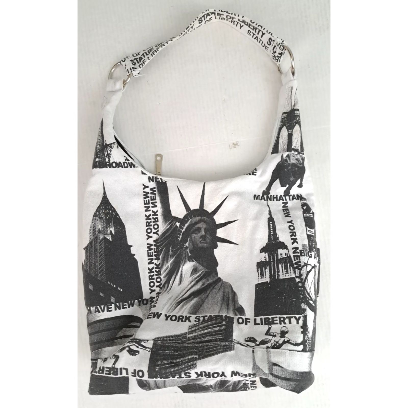 CLOSED VINTAGE Statue of Liberty Canvas Zipper Close Shoulder Tote Bag 14x15 Size ONE SIZE - 2 Thumbnail