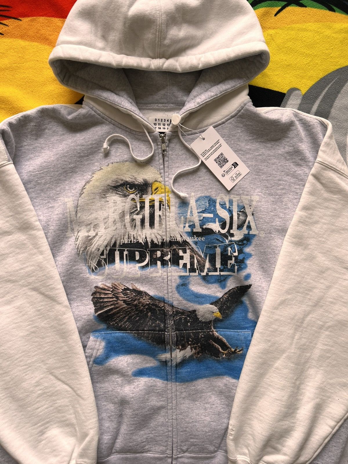 Maison Margiela × Supreme Supreme MM6 Maison Margiela Eagle Zip Hooded Sweatshirt Grey Size US L / EU 52-54 / 3 - 3 Thumbnail