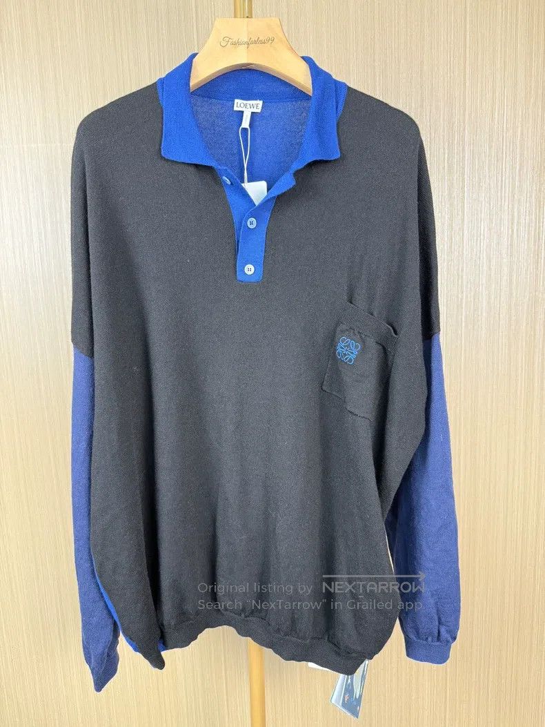 Loewe Loewe Navy and black combined knit sweater Size US L / EU 52-54 / 3 - 1 Thumbnail