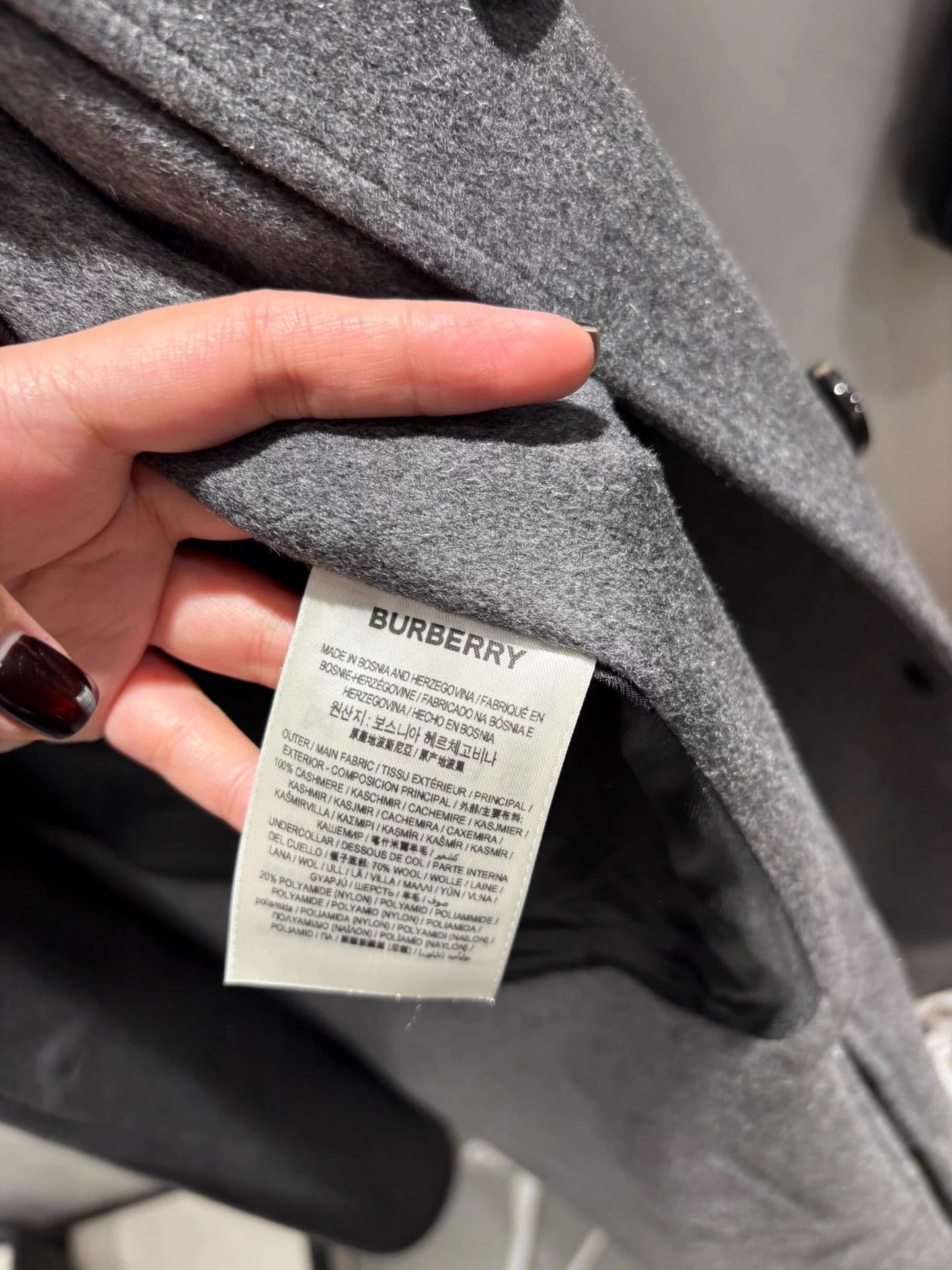 Burberry Burberry Gray Check Cashmere Mid-Length Coat 40 NOS Size M / US 6-8 / IT 42-44 - 3 Thumbnail