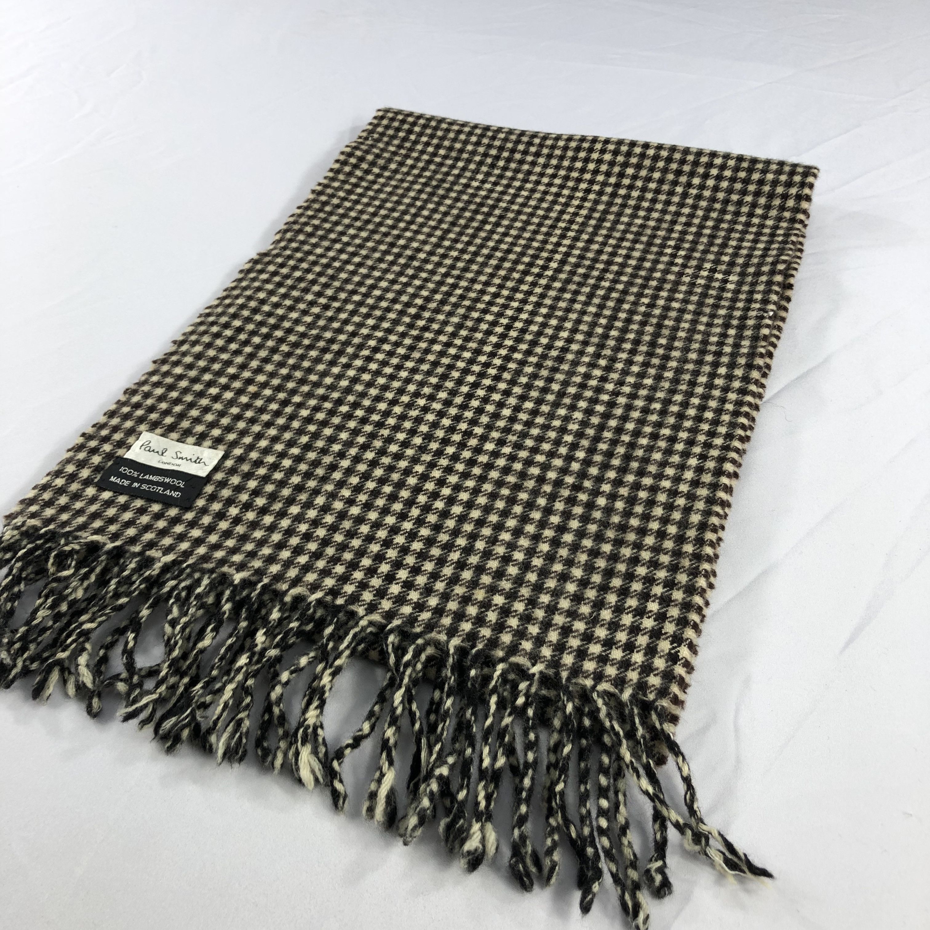 Paul Smith Paul Smith Houndstooth Wool Scarf Muffler V1044 Size ONE SIZE - 3 Thumbnail