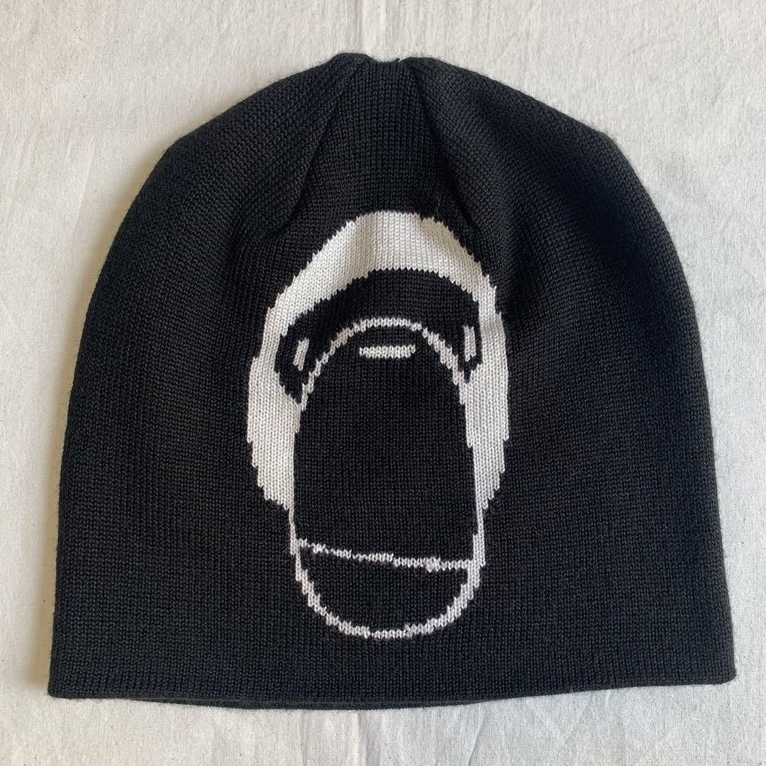 Bape A BATHING APE Distorted Milo Design Beanie Hat Black | Grailed