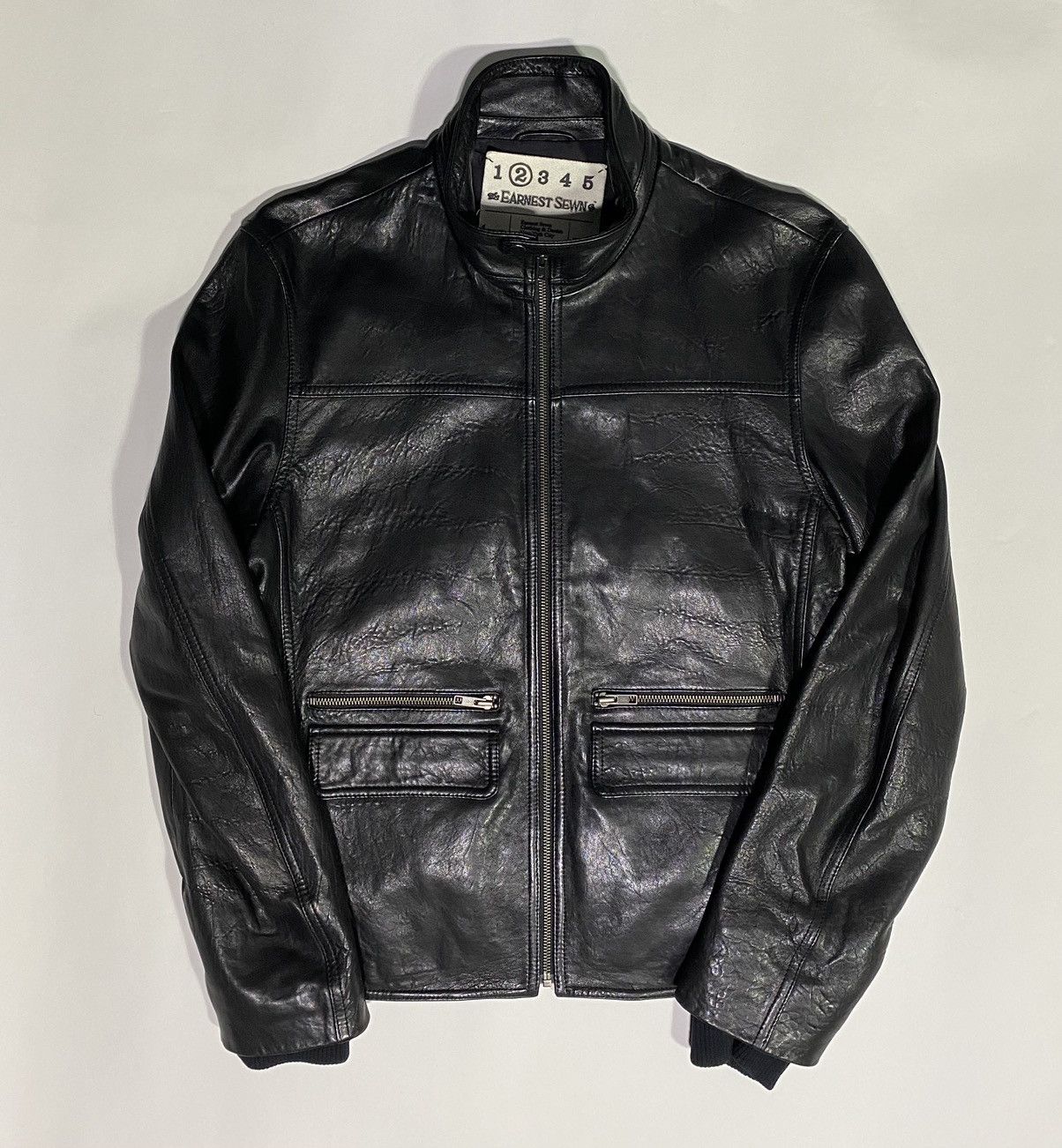 Earnest Sewn × Vintage Earnest Sewn Leather racing Jacket (sz Med) NWOT Size US M / EU 48-50 / 2 - 3 Thumbnail