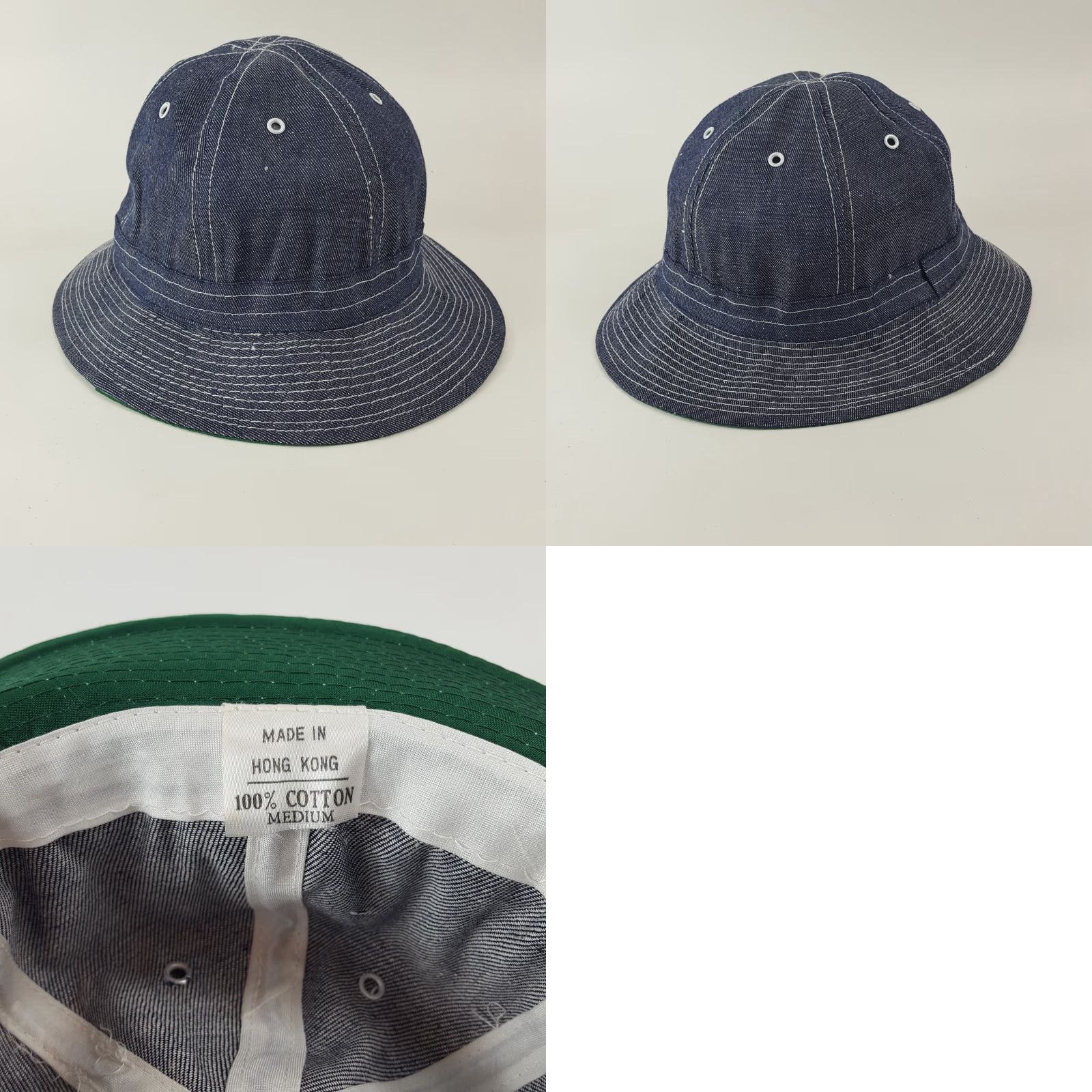 Denime VINTAGE Military Boonie Hat Bucket Cap Mens Size M Denim Blue 90s Army Outdoor Retro Y2K Size ONE SIZE - 8 Thumbnail