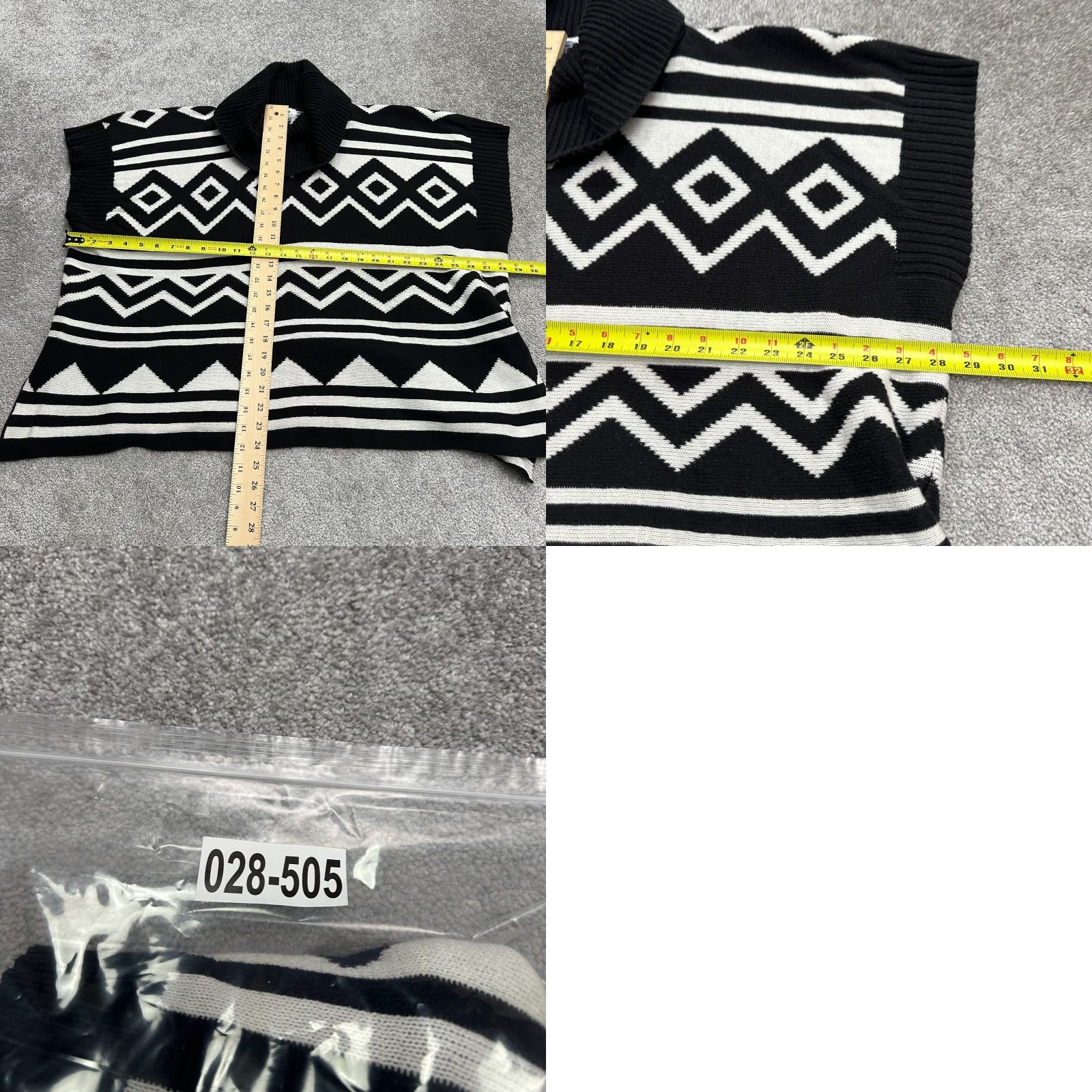 Old Navy Old Navy Sweater Shirt Poncho Sleeveless Cowl Neck Geometric Black White Women M-L Adult Regular Geometric Pattern 90s? (No, avoid adding decade) Size M / US 6-8 / IT 42-44 - 8 Thumbnail