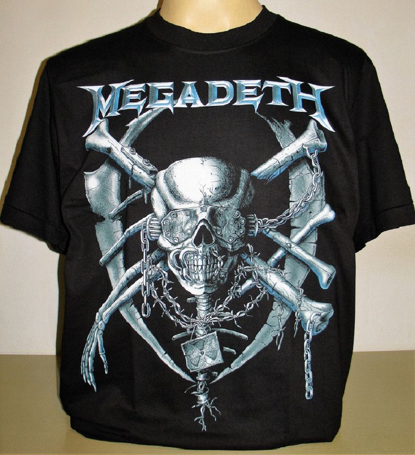 Anvil Megadeth Band T-shirt (Men's size L) cotton black type Vintage Second Hand
