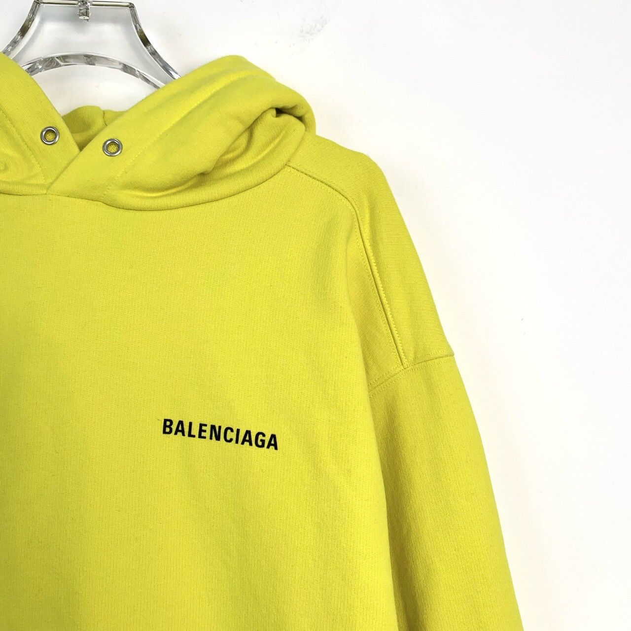 Balenciaga Balenciaga Yellow Logo Printed Hooded Sweatshirt K26WX Size US S / EU 44-46 / 1 - 3 Thumbnail
