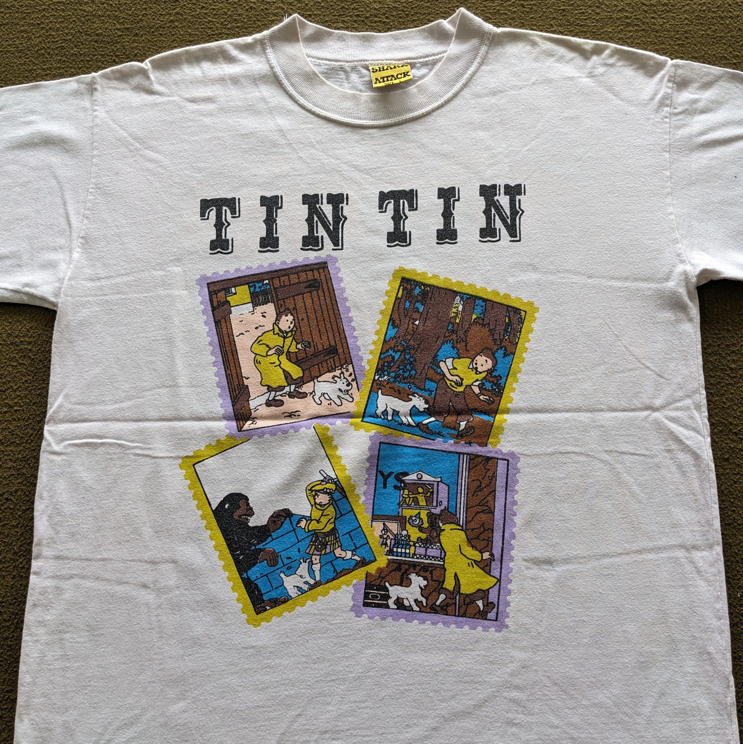 Vintage Vintage The Adventure of TINTIN American Cartoon T-shirt Size US M / EU 48-50 / 2 - 4 Thumbnail