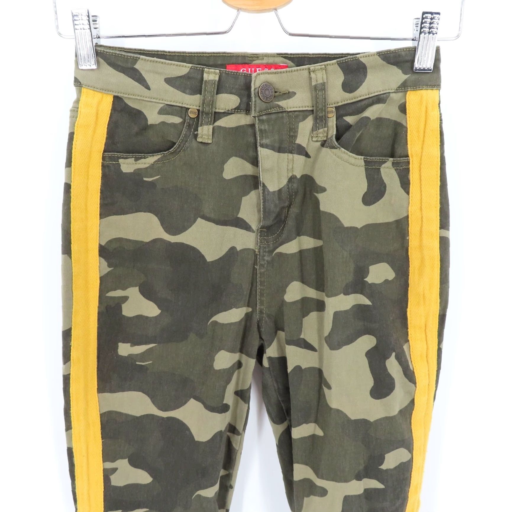 Guess GUESS Womens Pants 25 Green Camouflage Side Stripe Skinny Pockets Camouflage Green 25 Pants Womens Size 42" / US 20 - 2 Thumbnail