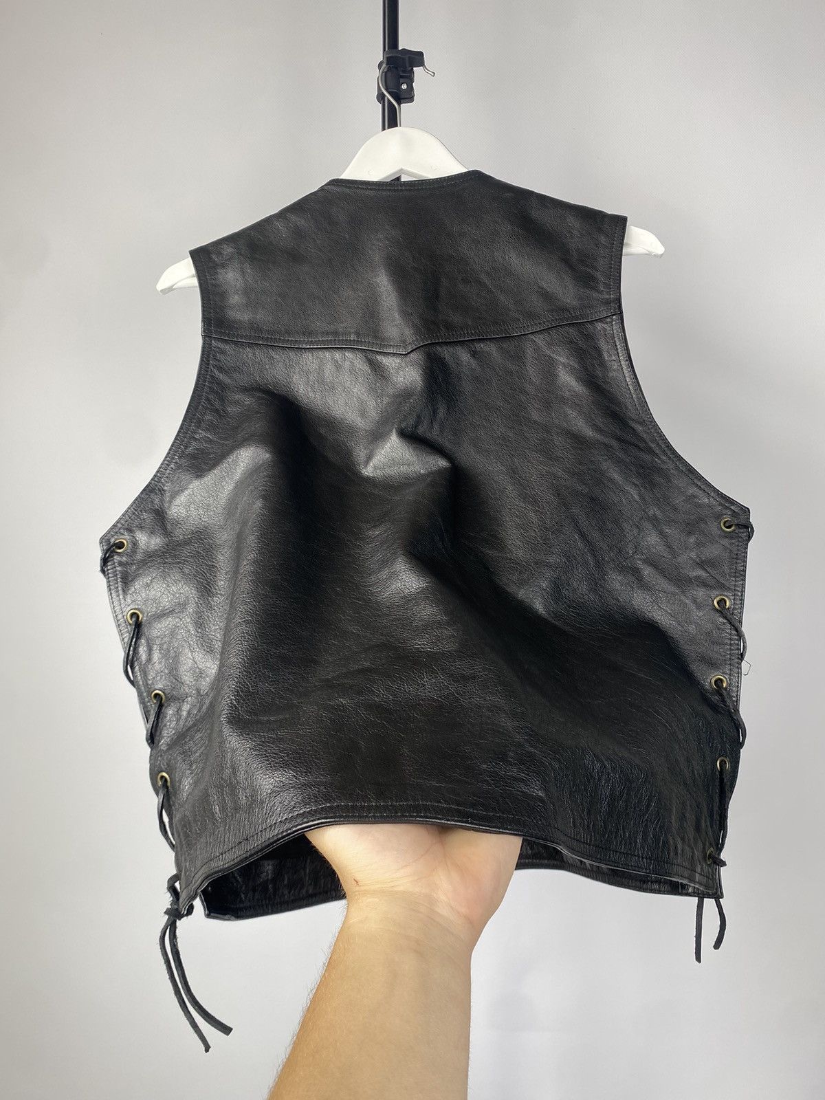 Japanese Brand Vintage ⚡️ LEATHER VEST OPIUM ROCK METAL Y2K BIKER VTG Size US M / EU 48-50 / 2 - 7 Thumbnail