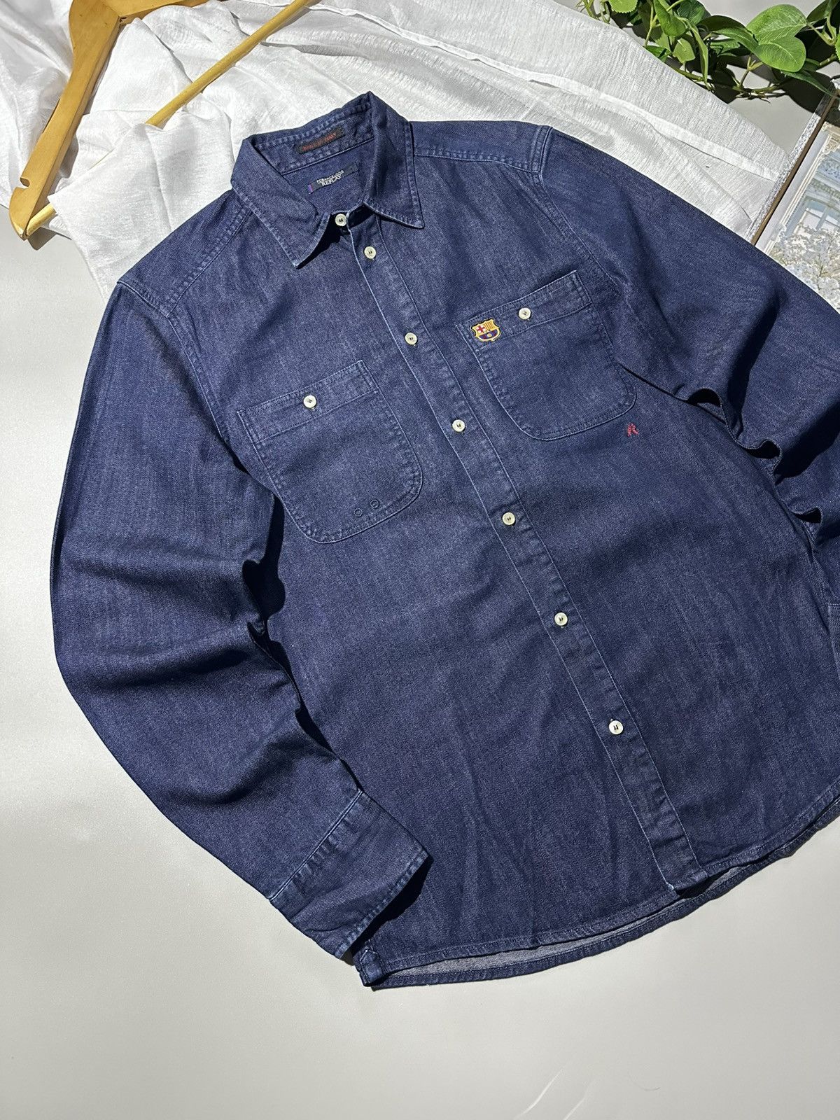 Replay Replay FC Barcelona Long Sleeve Denim Shirt Size US S / EU 44-46 / 1 - 2 Thumbnail