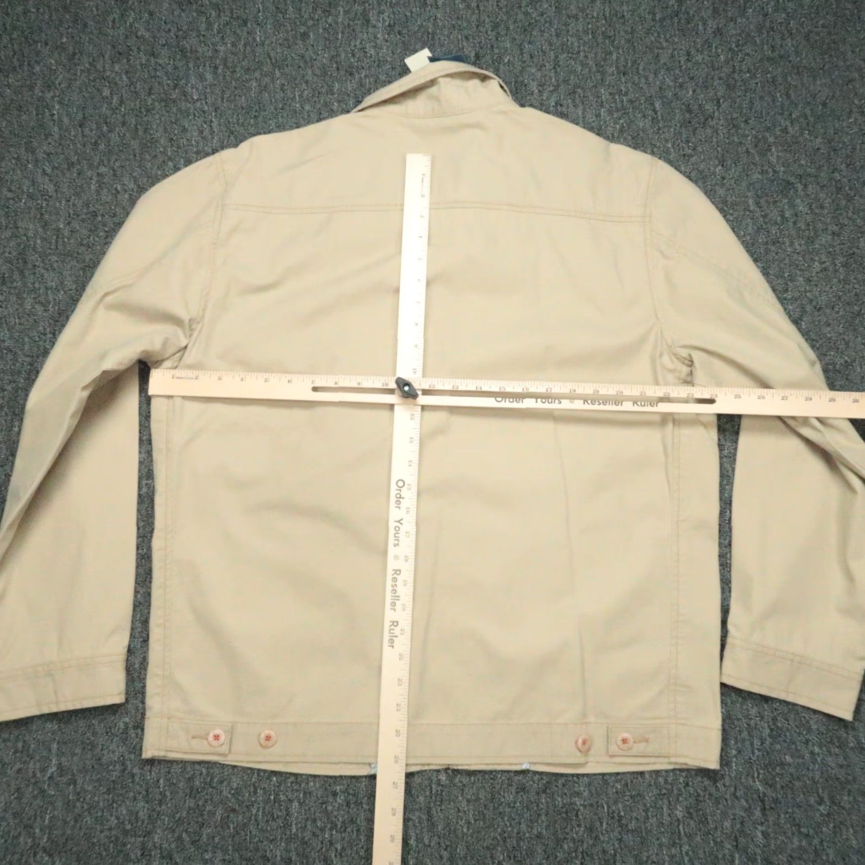 Tommy Bahama Indigo Palms Jacket Men Large New Khaki Tan Bomber Full Zip Pockets Jacket - Regular Fit, Solid Cotton, Zip, Winter Spring Fall, Men, Jacket Size US L / EU 52-54 / 3 - 6 Thumbnail