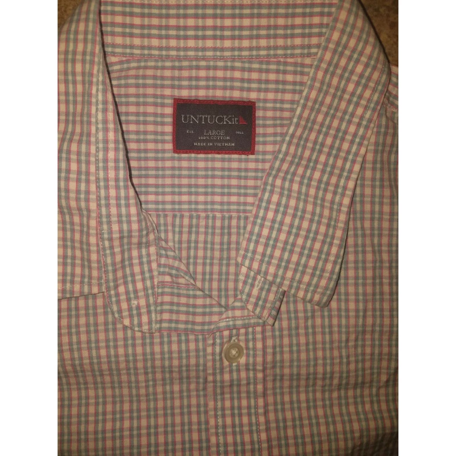 UNTUCKit UNTUCKit Purple Multicolored Plaid Short Sleeve Button-Down Shirt Mens L Size US L / EU 52-54 / 3 - 6 Thumbnail