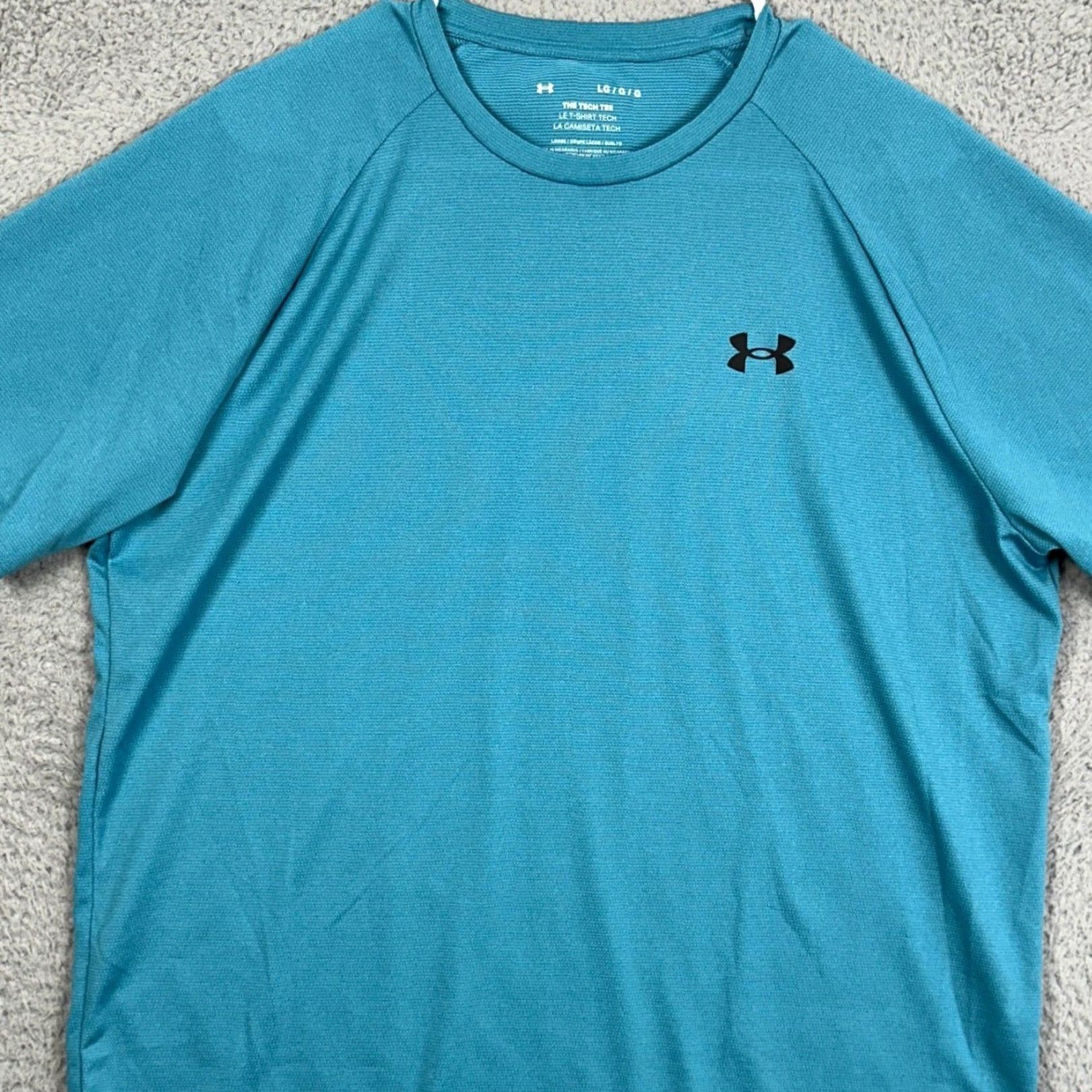 Under Armour Under Armour Tech Tee Mens Large Shirt Athletic Teal Performance Workout EUC Size US L / EU 52-54 / 3 - 2 Thumbnail