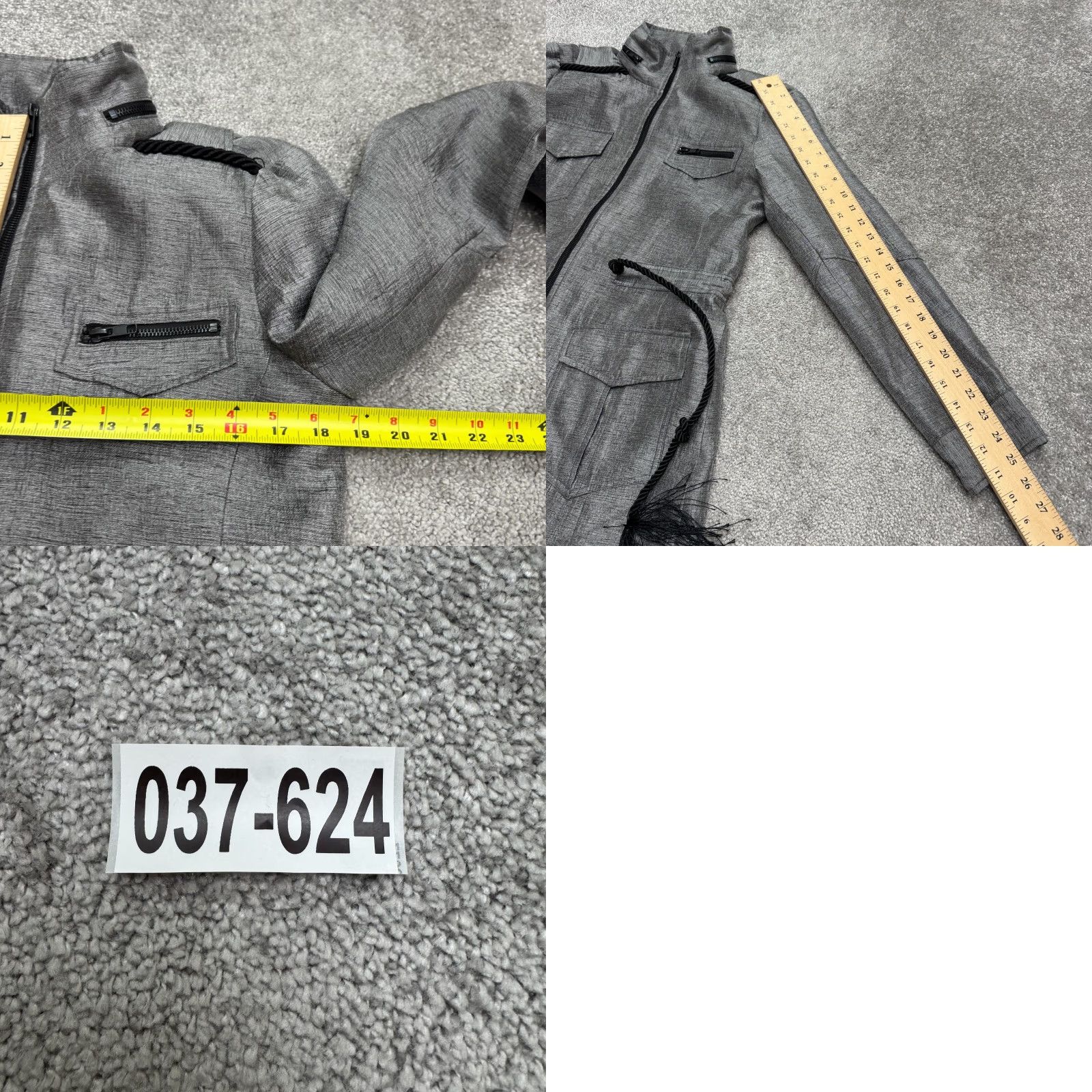 Vintage Chico's Laveer Military Utility Field Jacket Womens Gray Rope Belt Full Zip Coat Travel Size S / US 4 / IT 40 - 9 Thumbnail