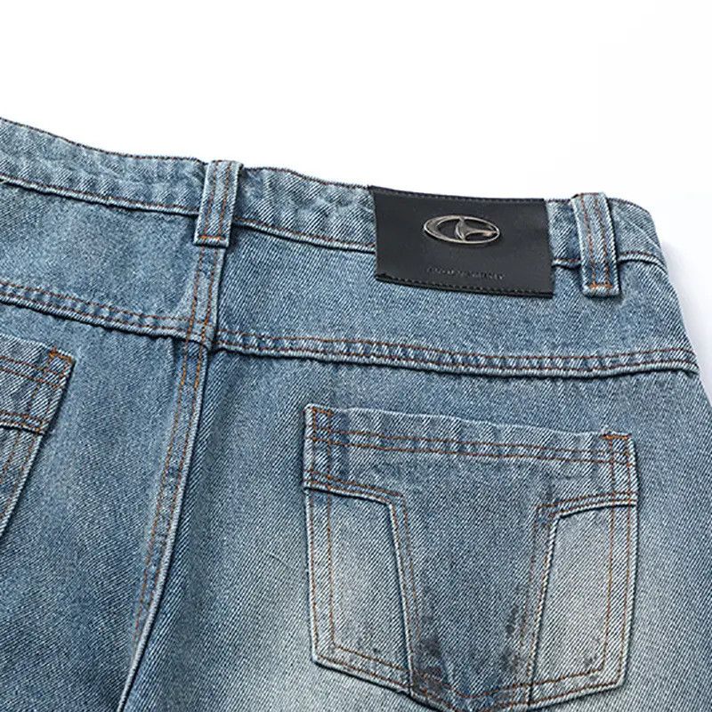 Japanese Brand × Jean Retro loose fitting spliced straight leg jeans Size US 32 / EU 48 - 3 Thumbnail