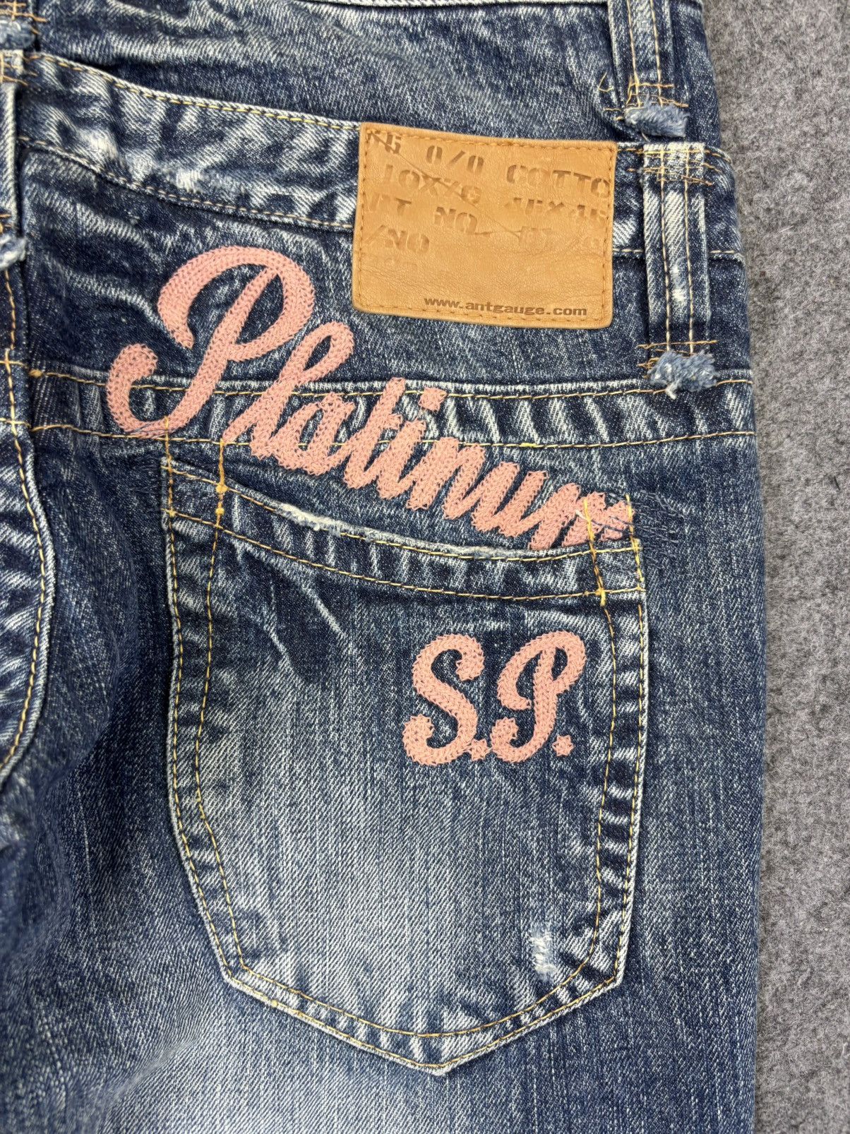 Japanese Brand 💥Double Waist💥Antgauge Rare Fades Distressed Denim F799 Size 29" - 11 Thumbnail