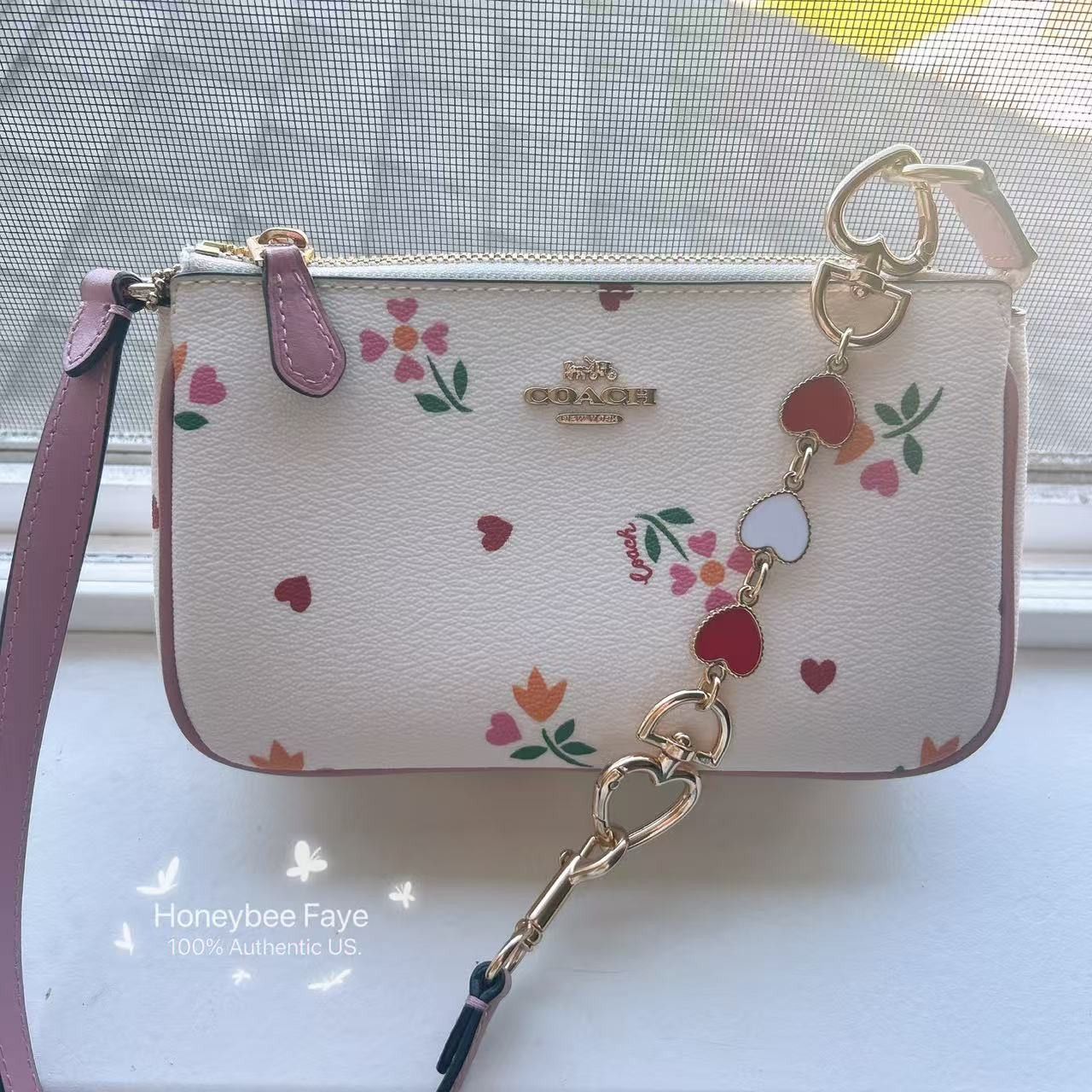 Coach Nolita 19 With Heart Petal Print C7658 plus extended chain Size ONE SIZE - 2 Thumbnail
